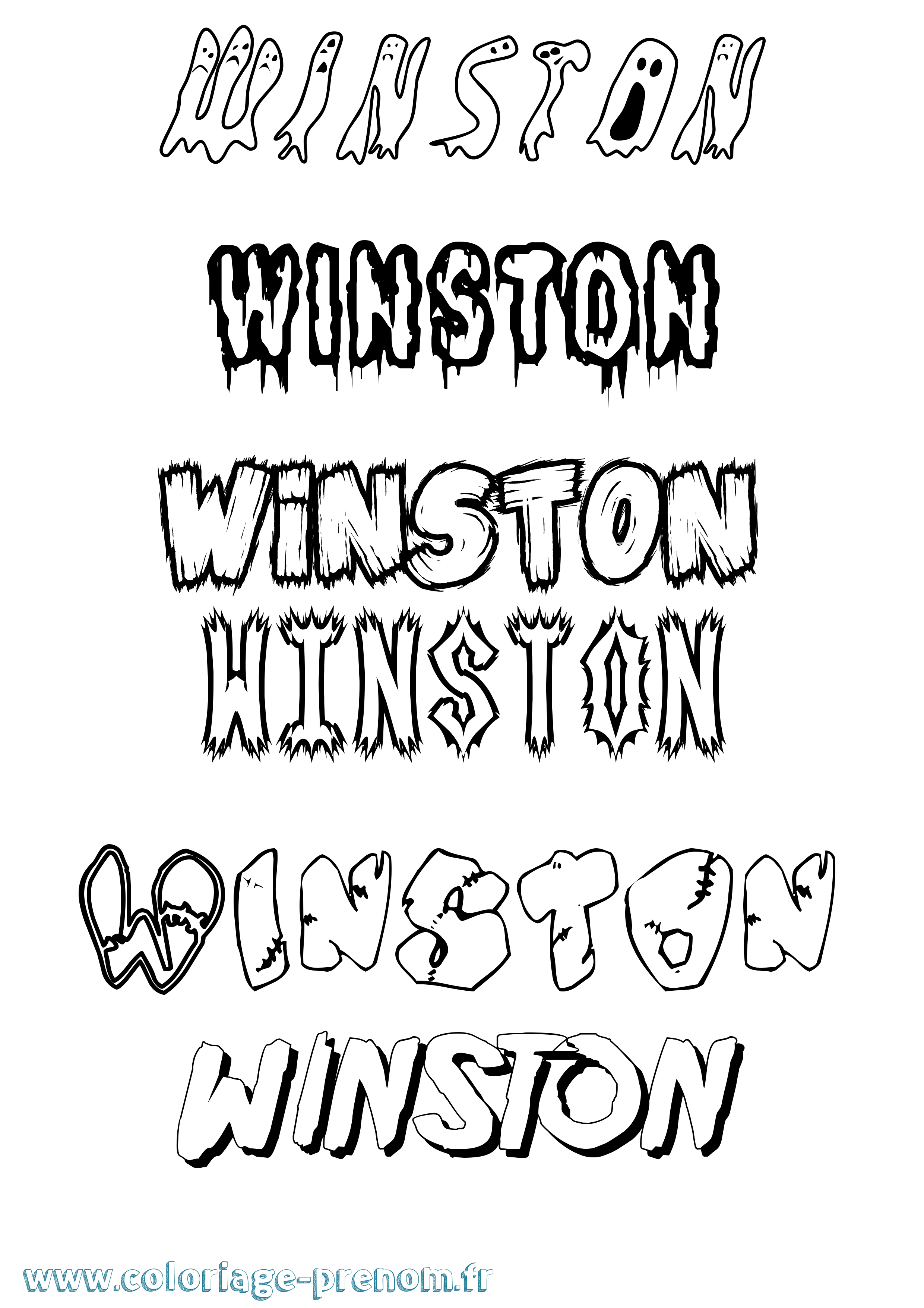 Coloriage Winston Frisson Coloriage prénom Winston Frisson