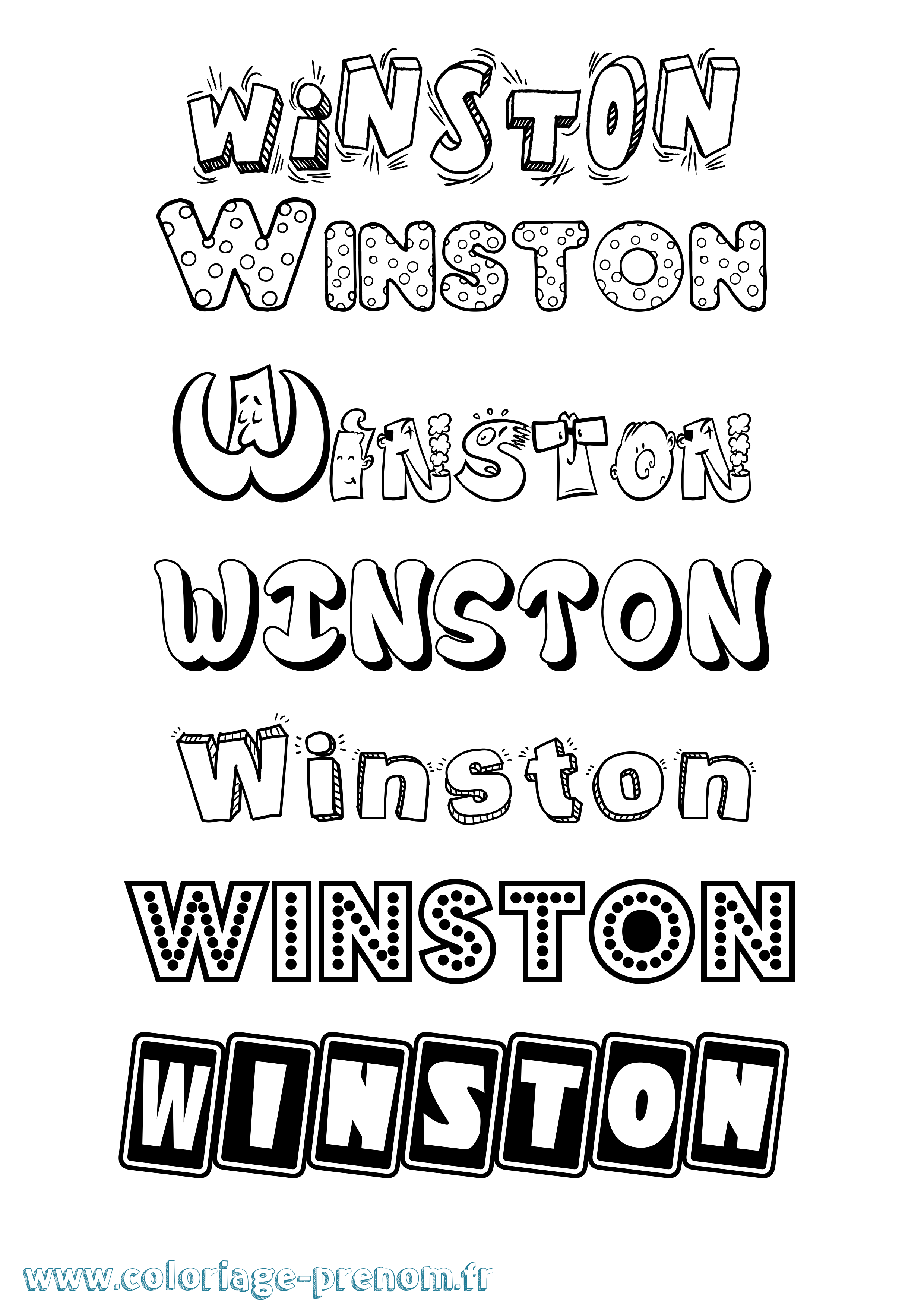 Coloriage Winston Fun Coloriage prénom Winston Fun