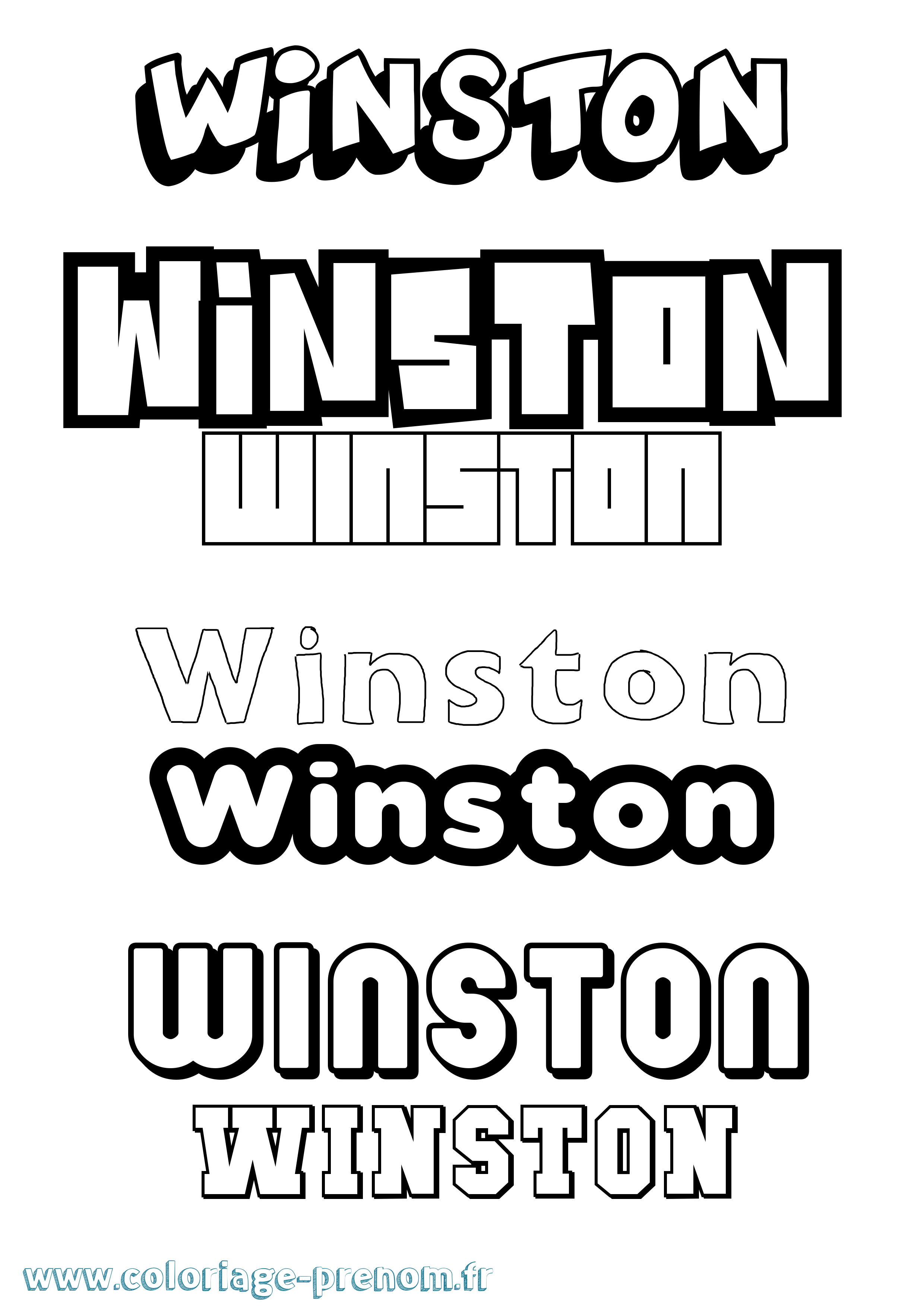 Coloriage Winston Simple Coloriage prénom Winston Simple
