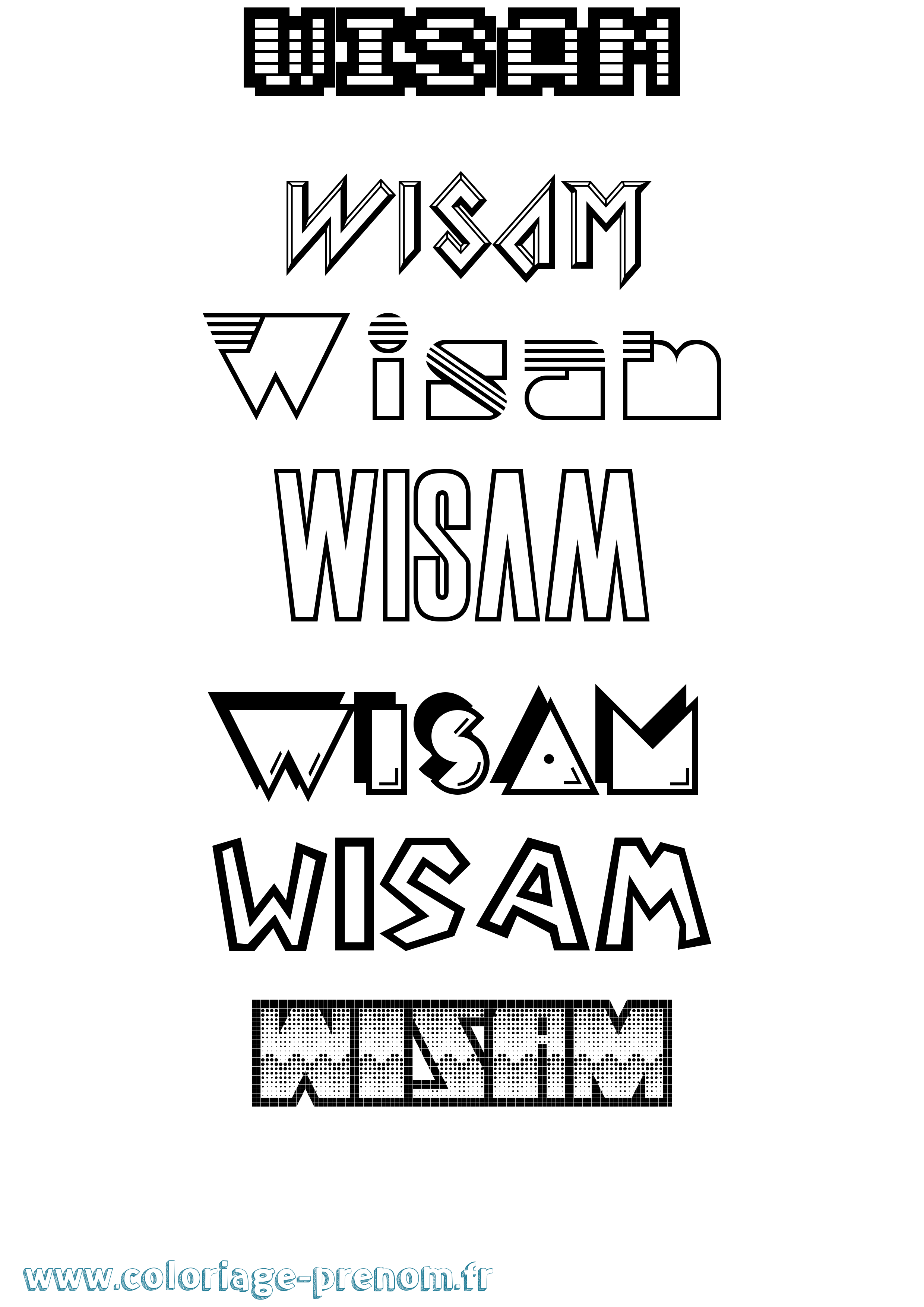 Coloriage Wisam Jeux Vidéos Coloriage prénom Wisam Jeux Vidéos