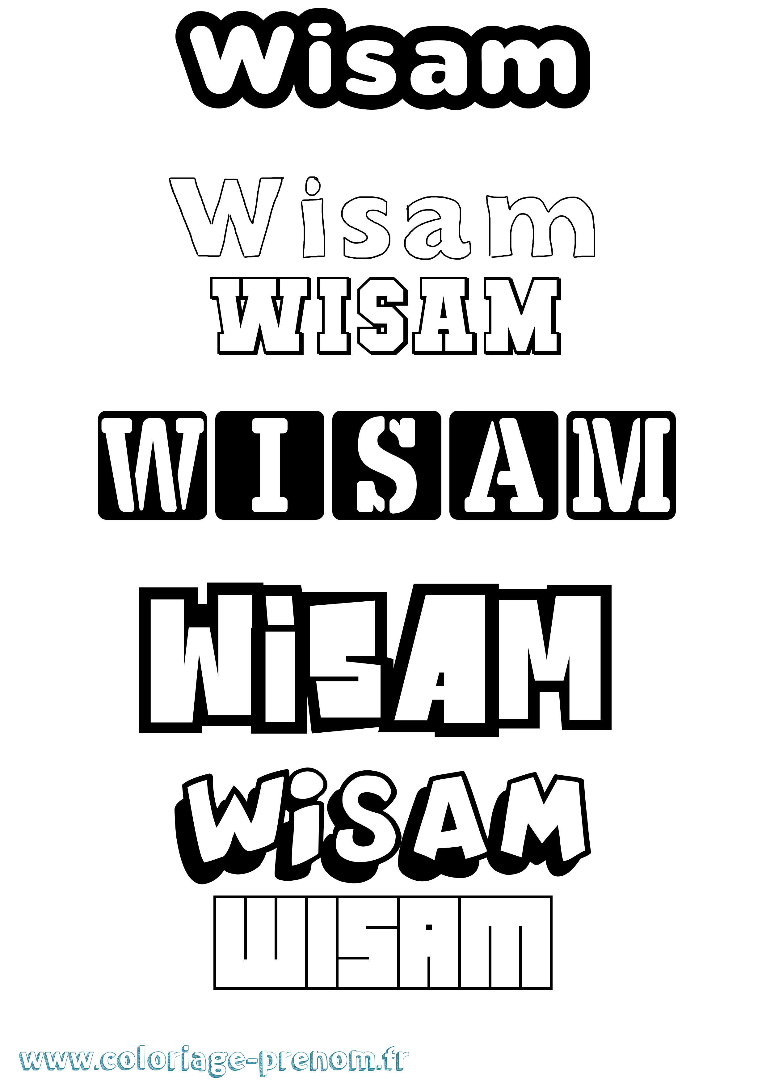 Coloriage Wisam Simple Coloriage prénom Wisam Simple