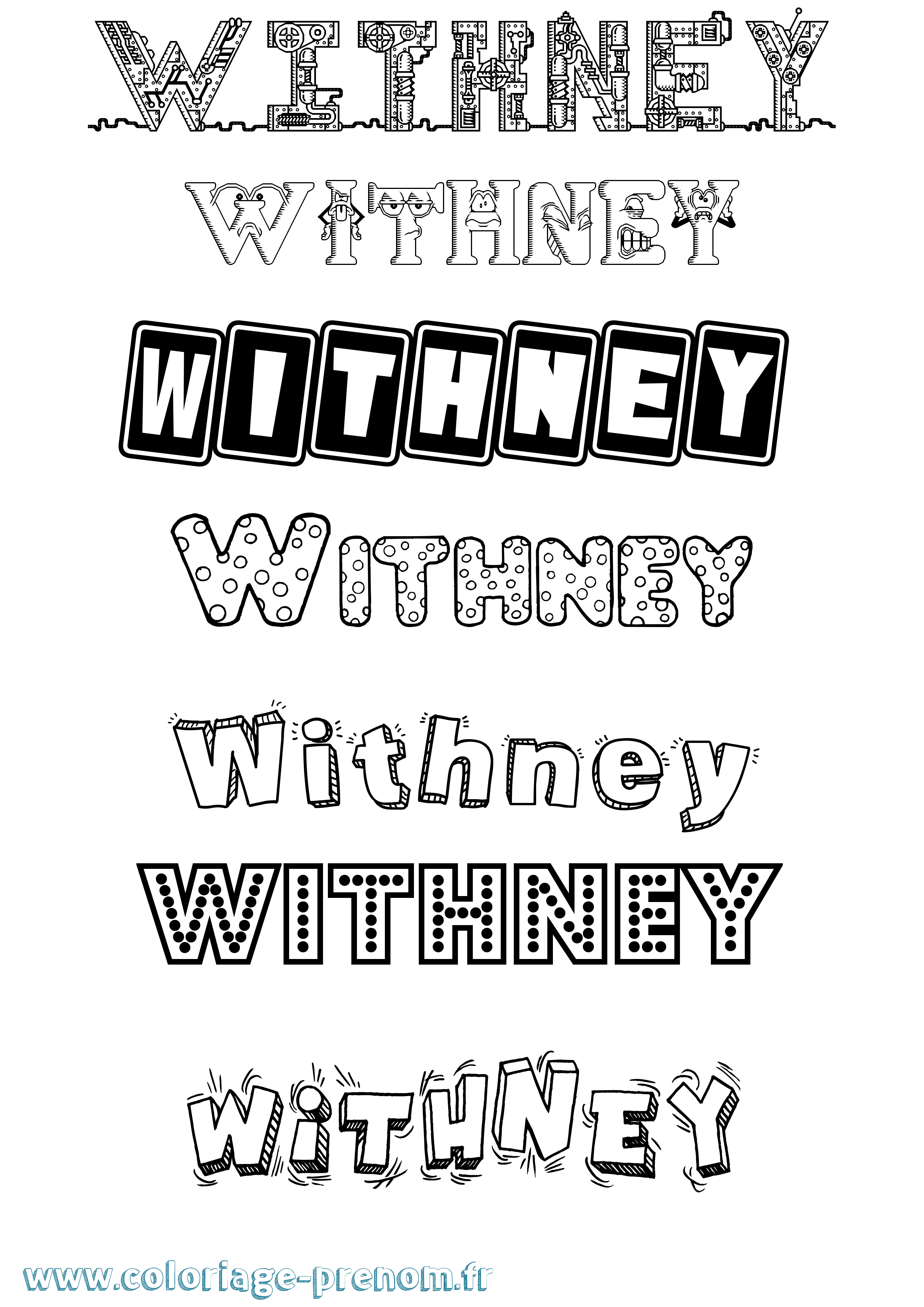 Coloriage Withney Fun Coloriage prénom Withney Fun