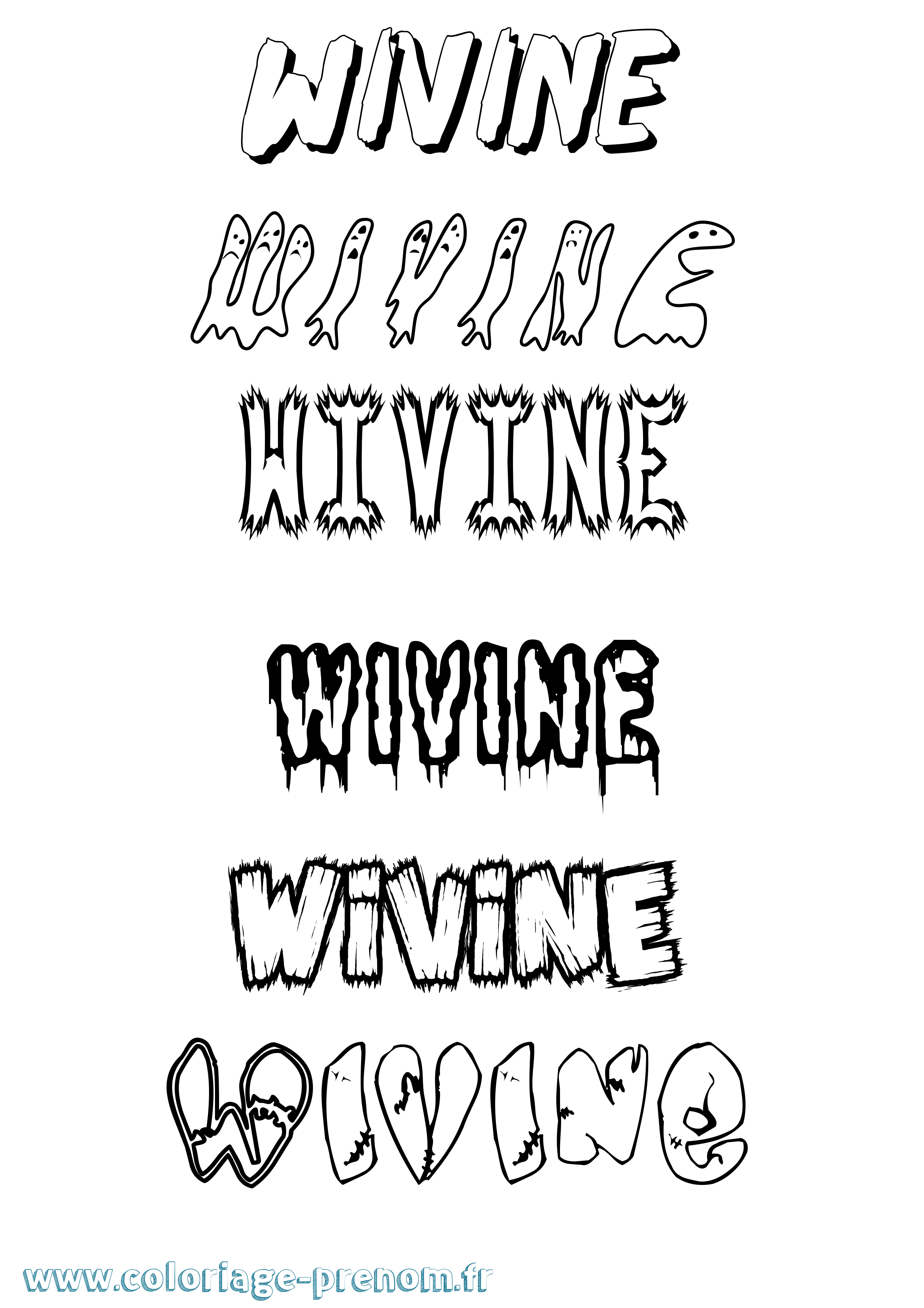Coloriage Wivine Frisson Coloriage prénom Wivine Frisson
