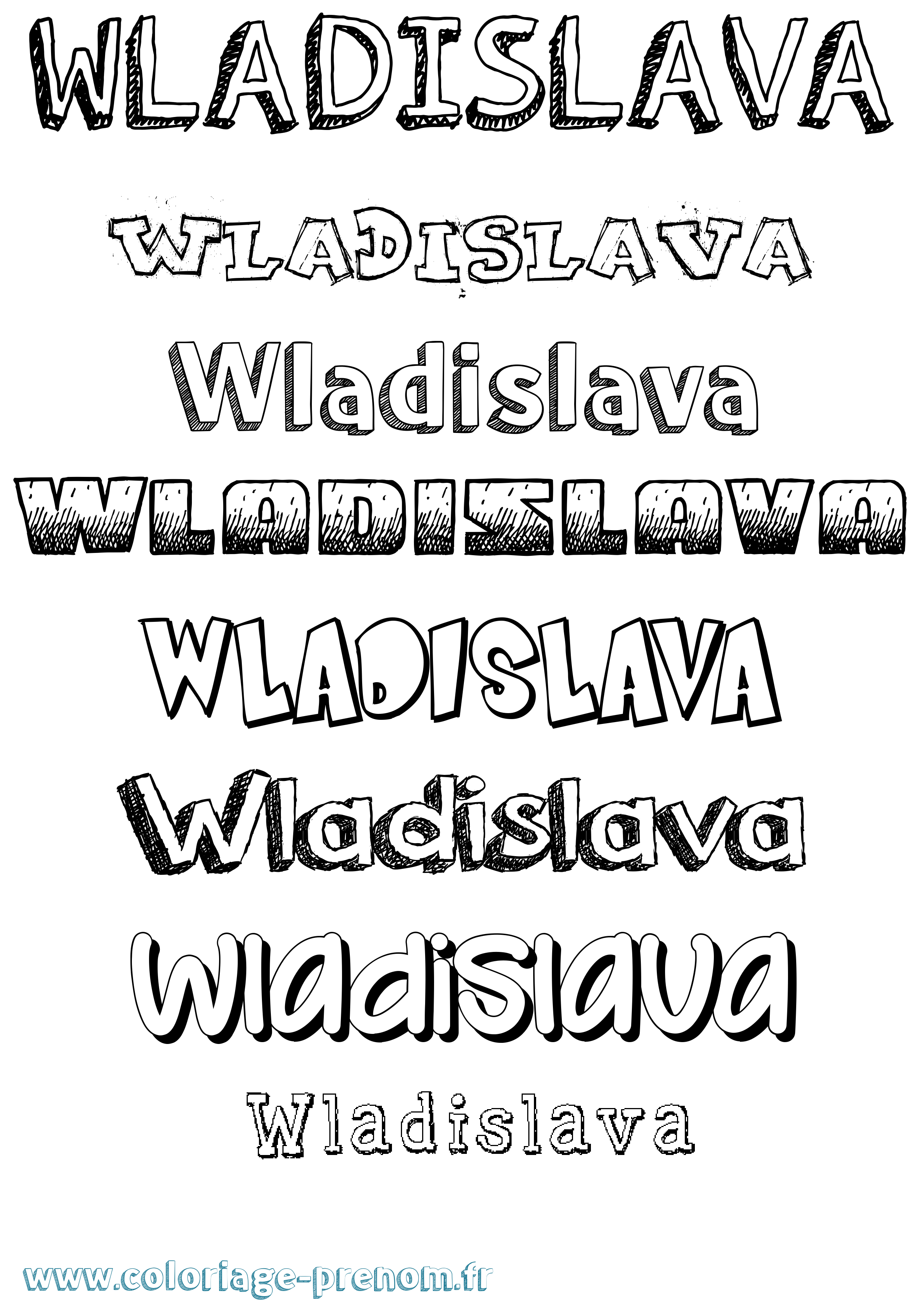 Coloriage Wladislava Dessiné Coloriage prénom Wladislava Dessiné