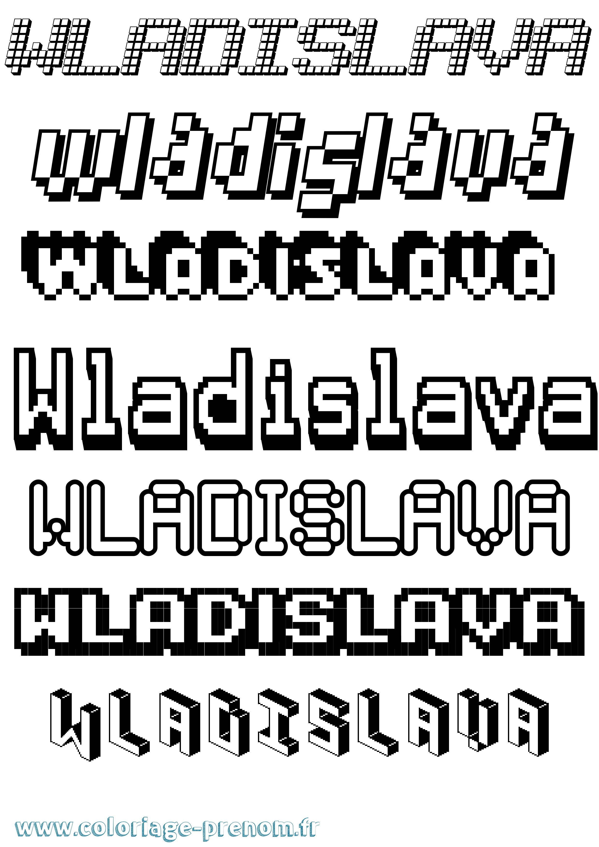 Coloriage Wladislava Pixel Coloriage prénom Wladislava Pixel