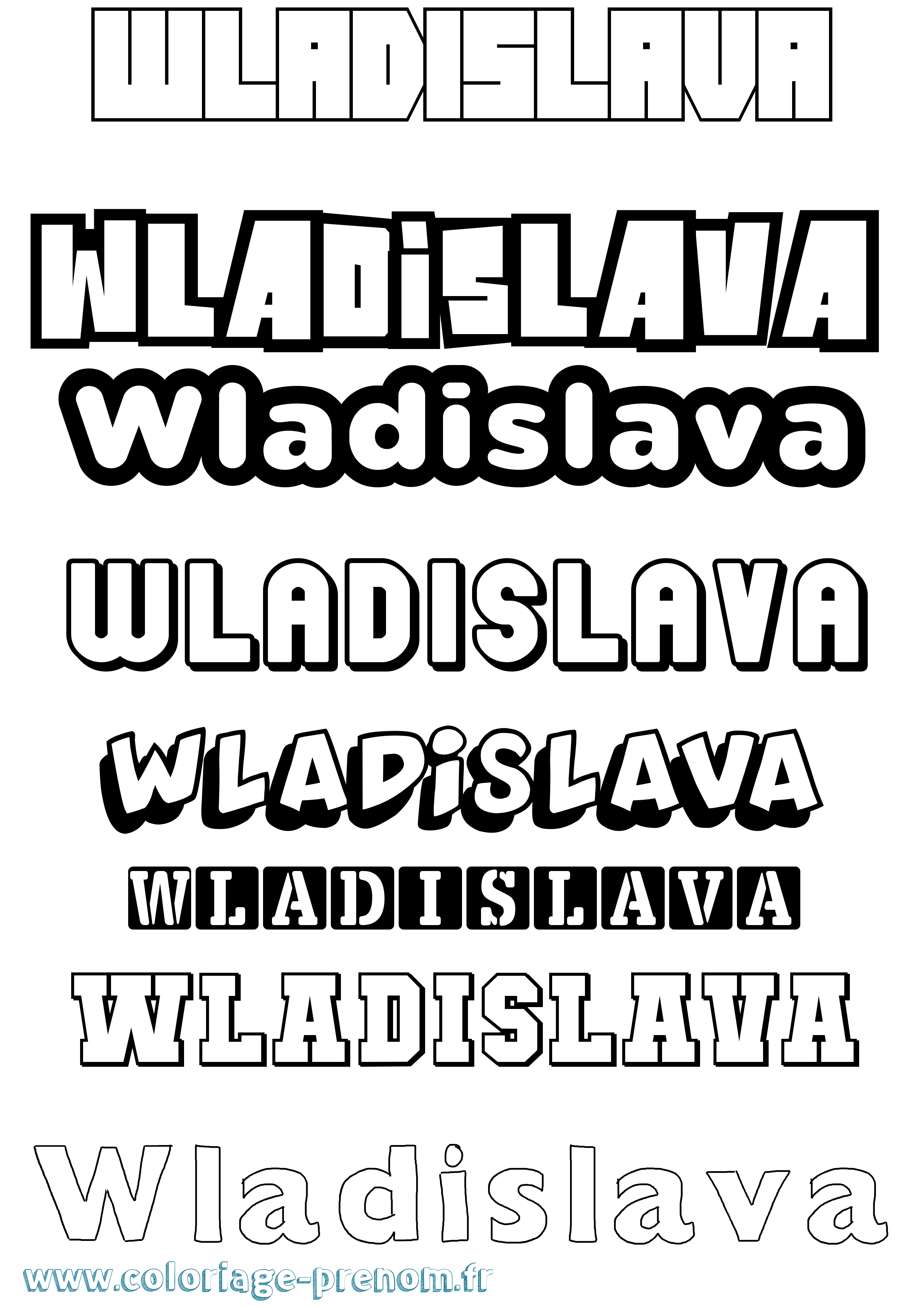 Coloriage Wladislava Simple Coloriage prénom Wladislava Simple