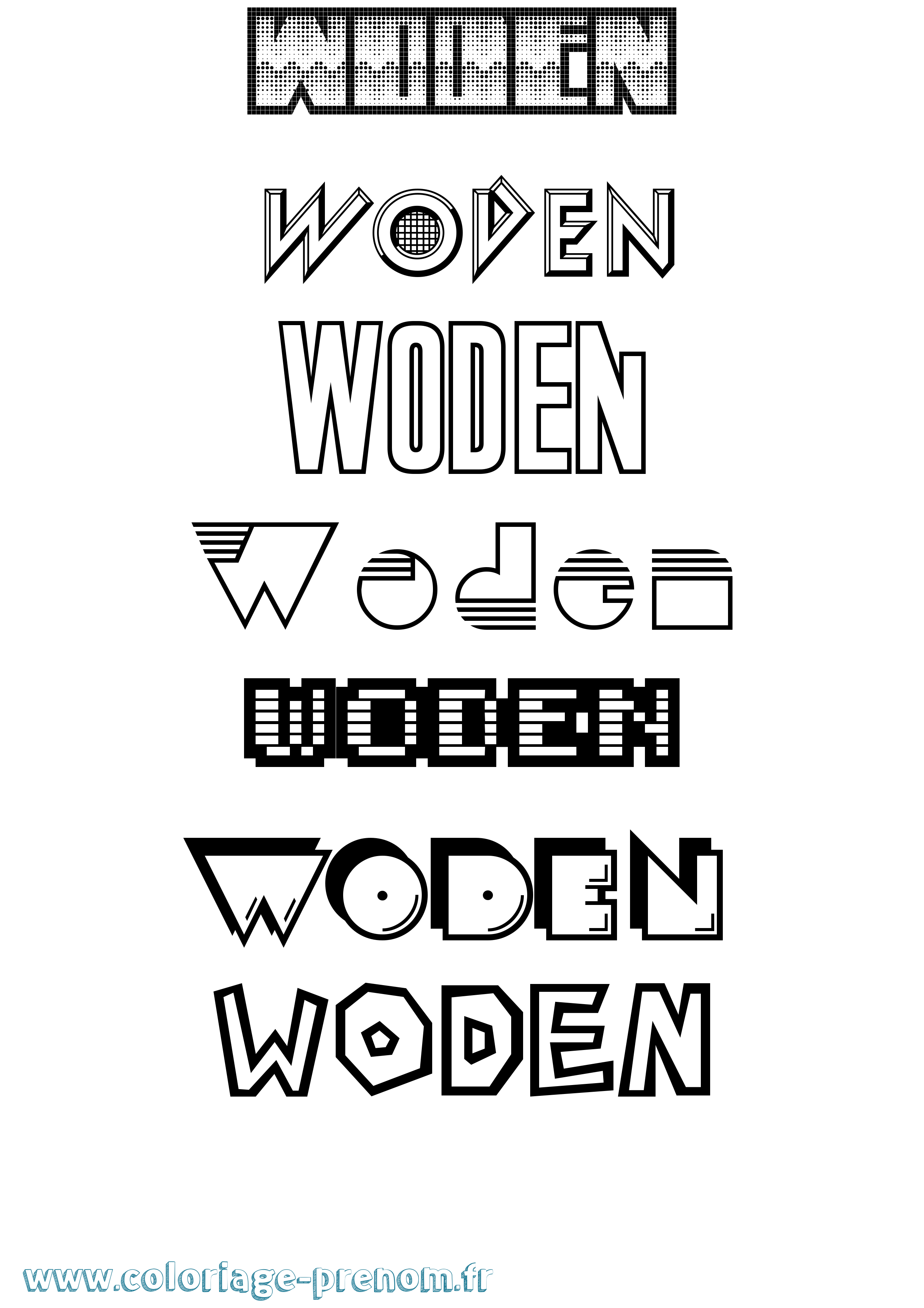Coloriage Woden Jeux Vidéos Coloriage prénom Woden Jeux Vidéos