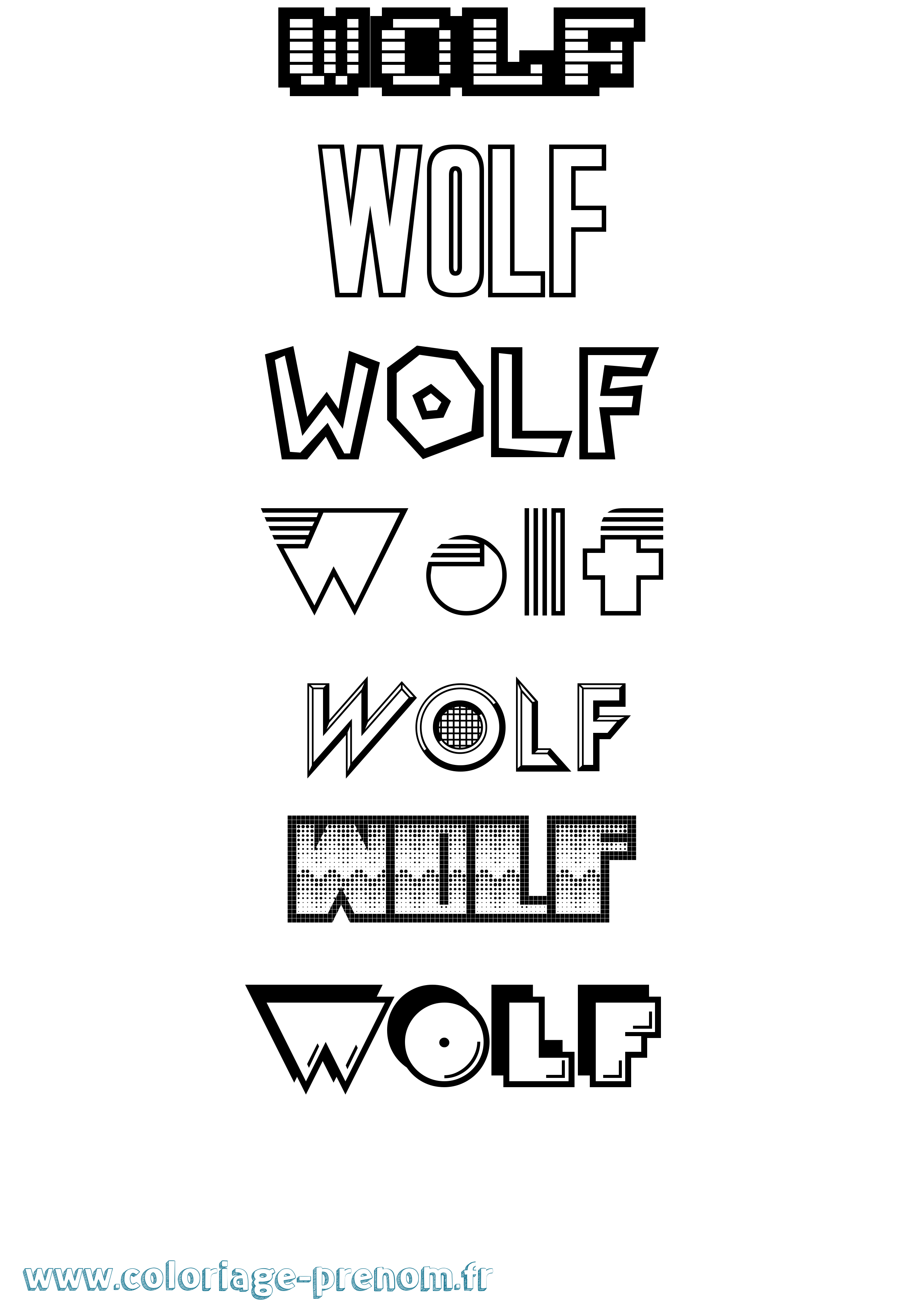 Coloriage Wolf Jeux Vidéos Coloriage prénom Wolf Jeux Vidéos