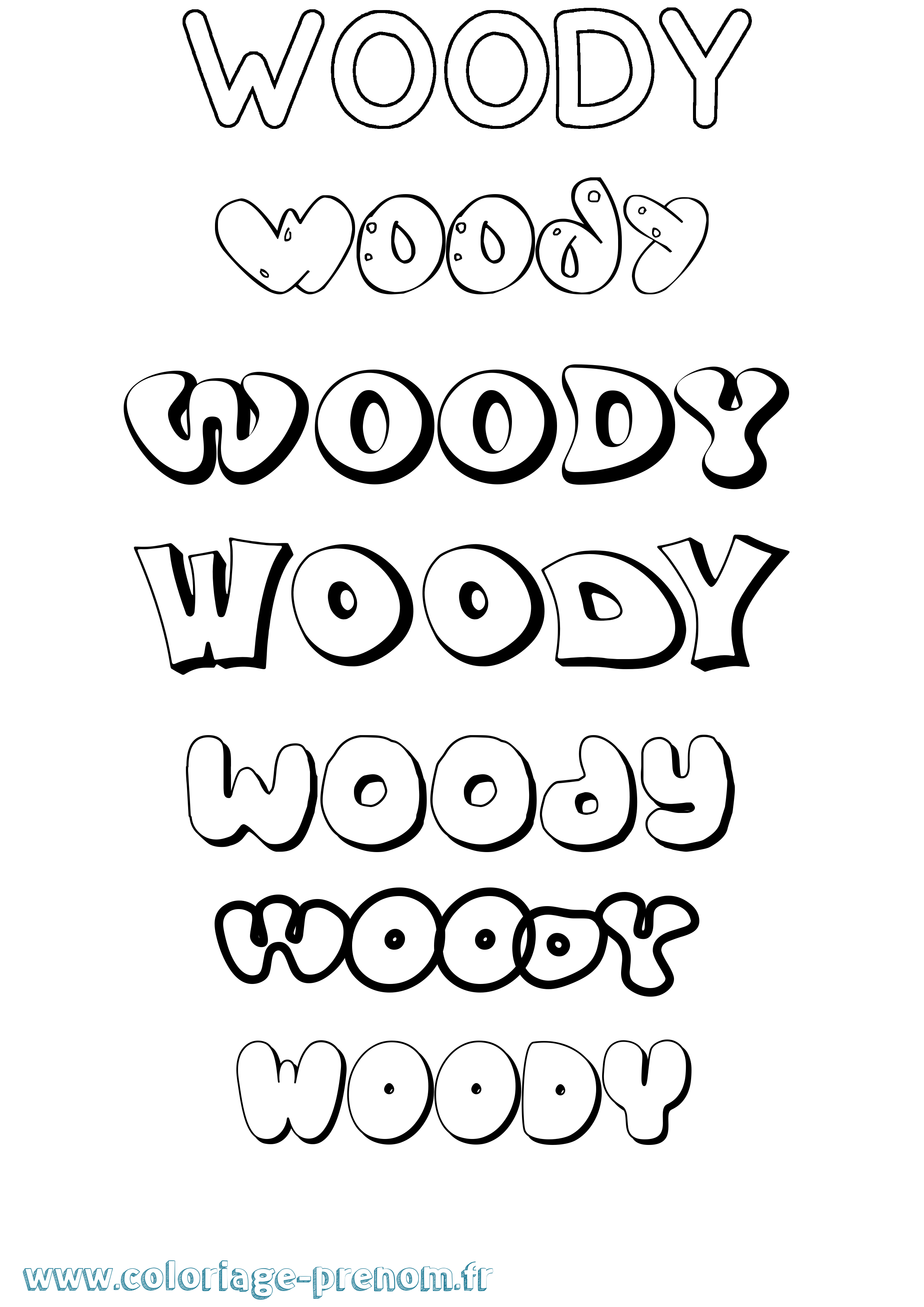 Coloriage Woody Bubble Coloriage prénom Woody Bubble