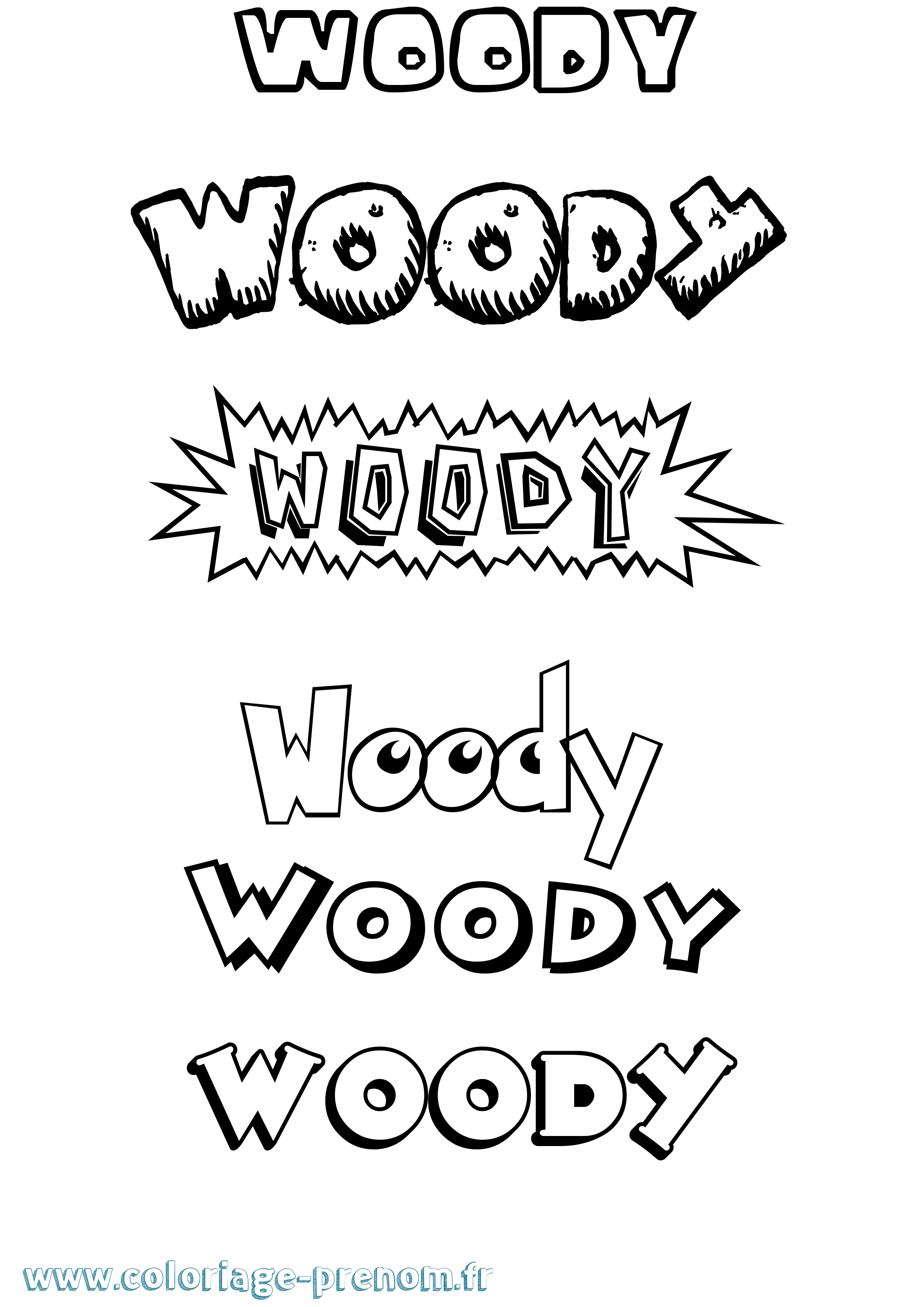 Coloriage Woody Dessin Animé Coloriage prénom Woody Dessin Animé