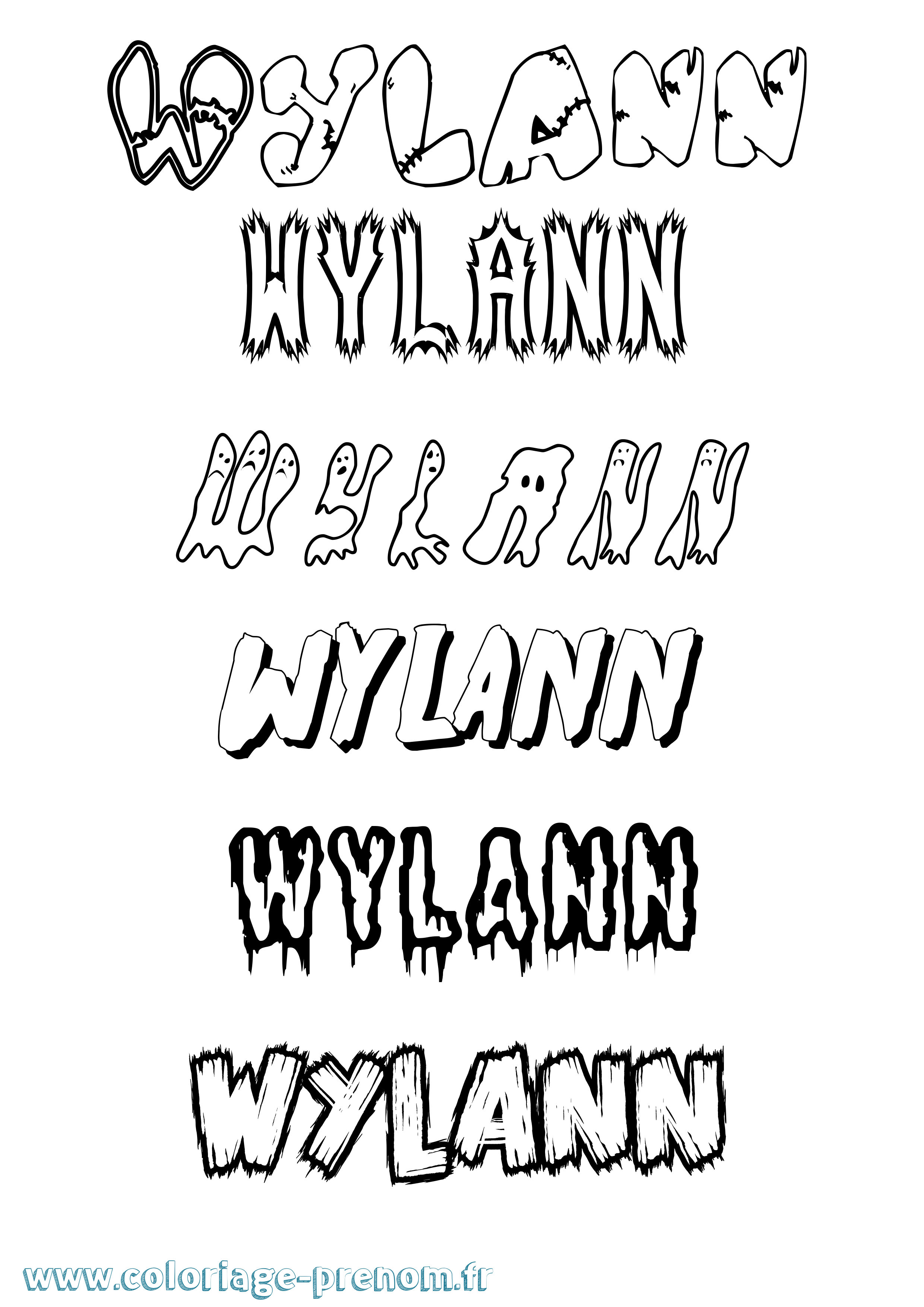 Coloriage Wylann Frisson Coloriage prénom Wylann Frisson