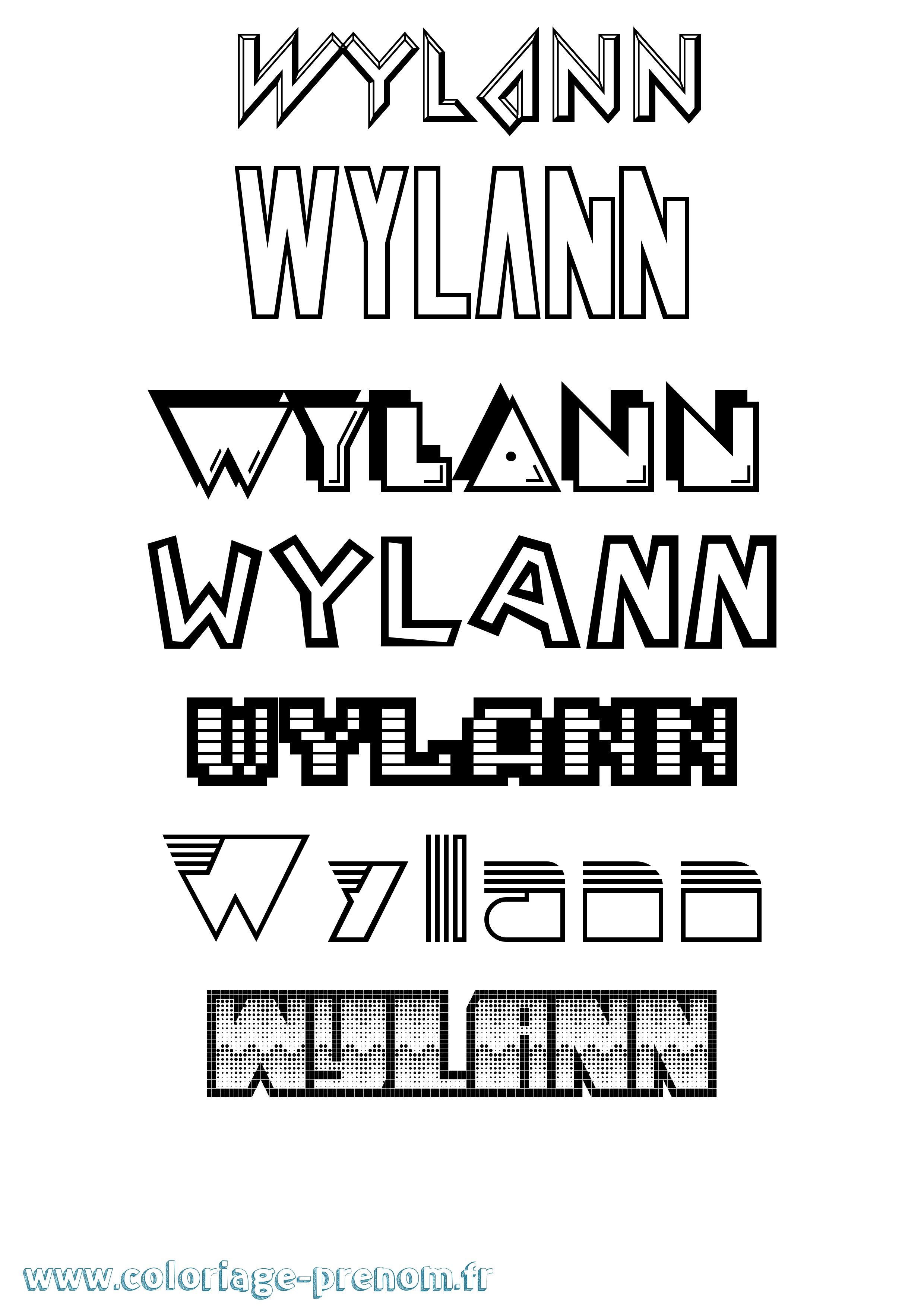 Coloriage Wylann Jeux Vidéos Coloriage prénom Wylann Jeux Vidéos