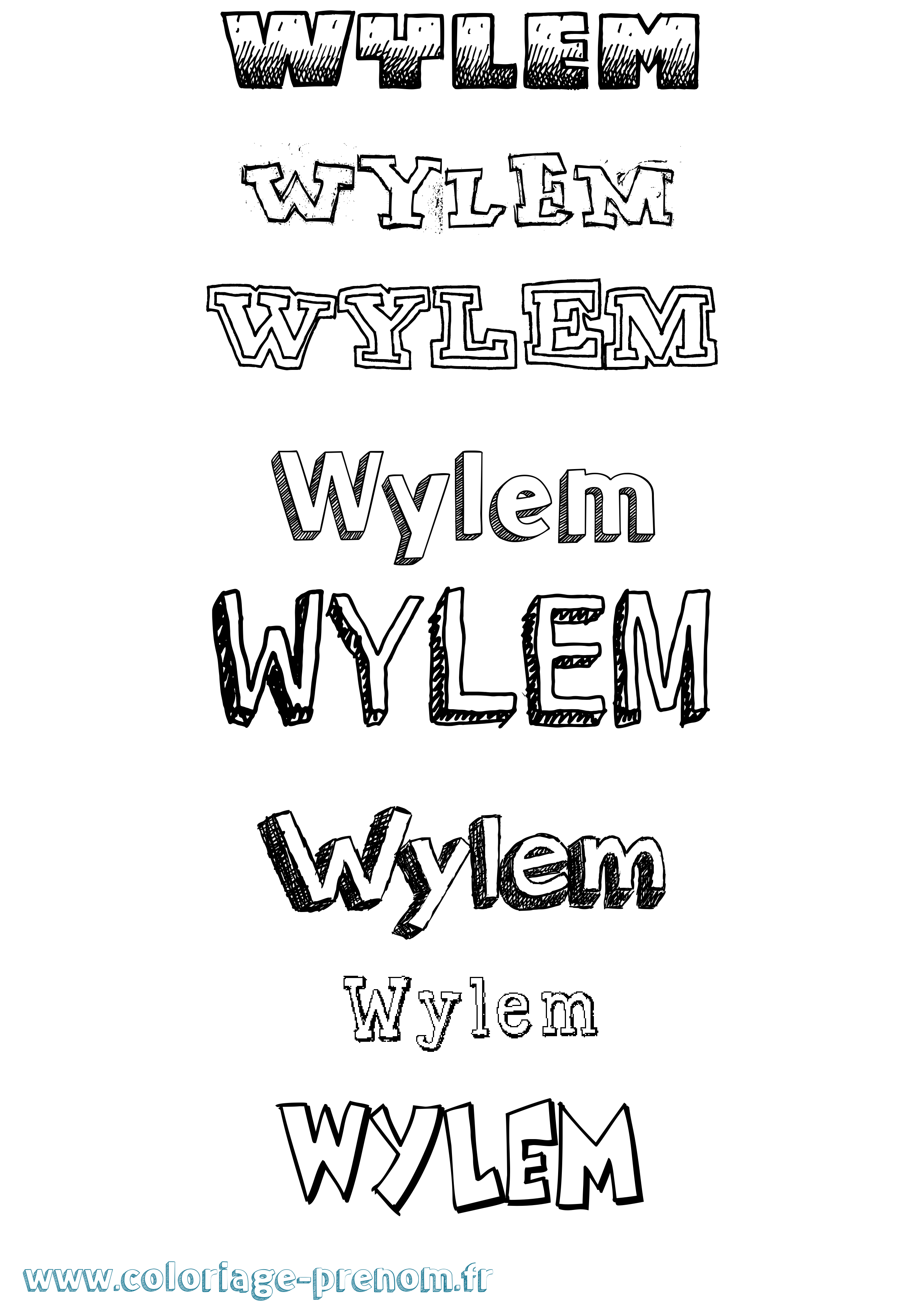 Coloriage Wylem Dessiné Coloriage prénom Wylem Dessiné