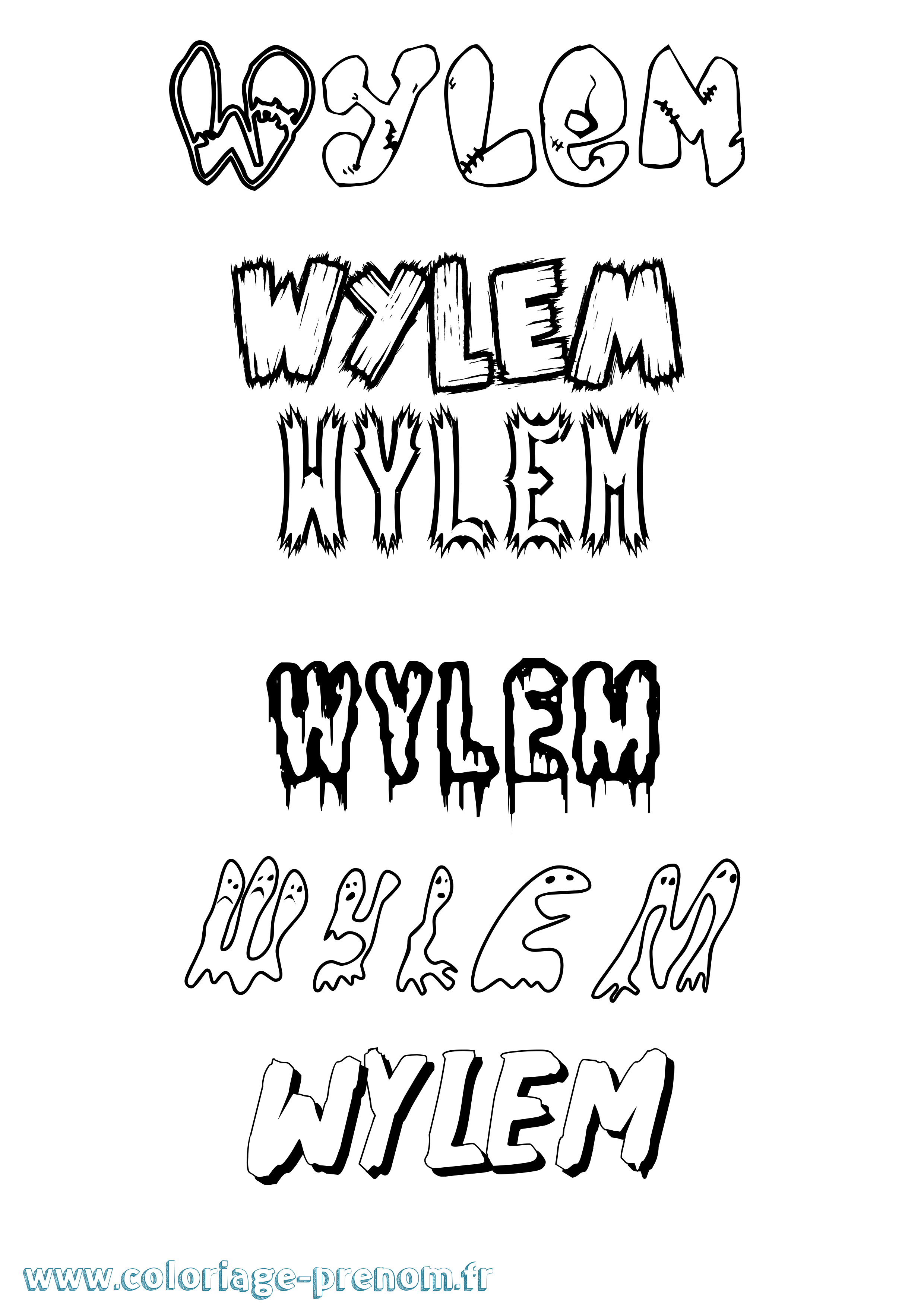 Coloriage Wylem Frisson Coloriage prénom Wylem Frisson