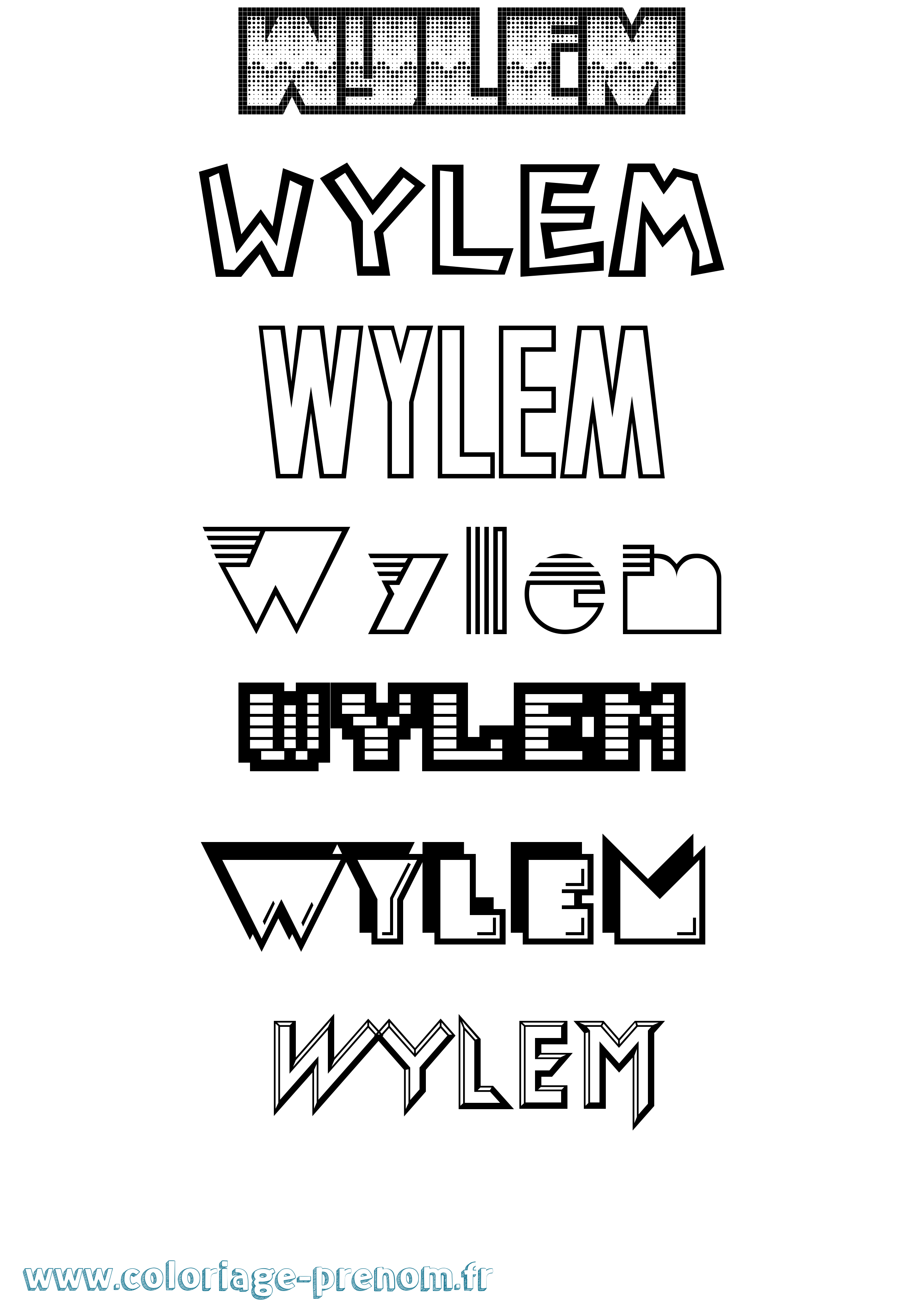 Coloriage Wylem Jeux Vidéos Coloriage prénom Wylem Jeux Vidéos