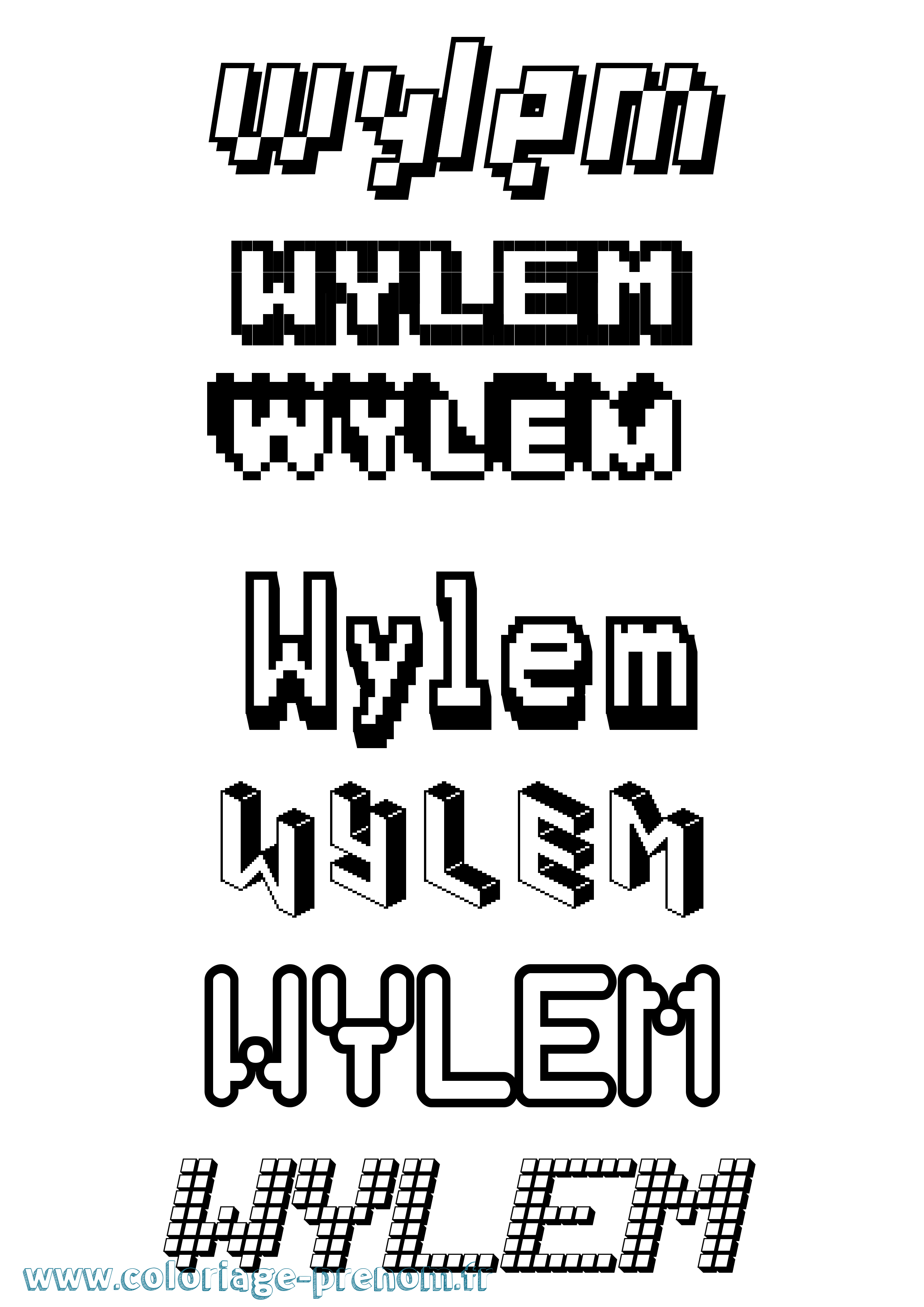 Coloriage Wylem Pixel Coloriage prénom Wylem Pixel