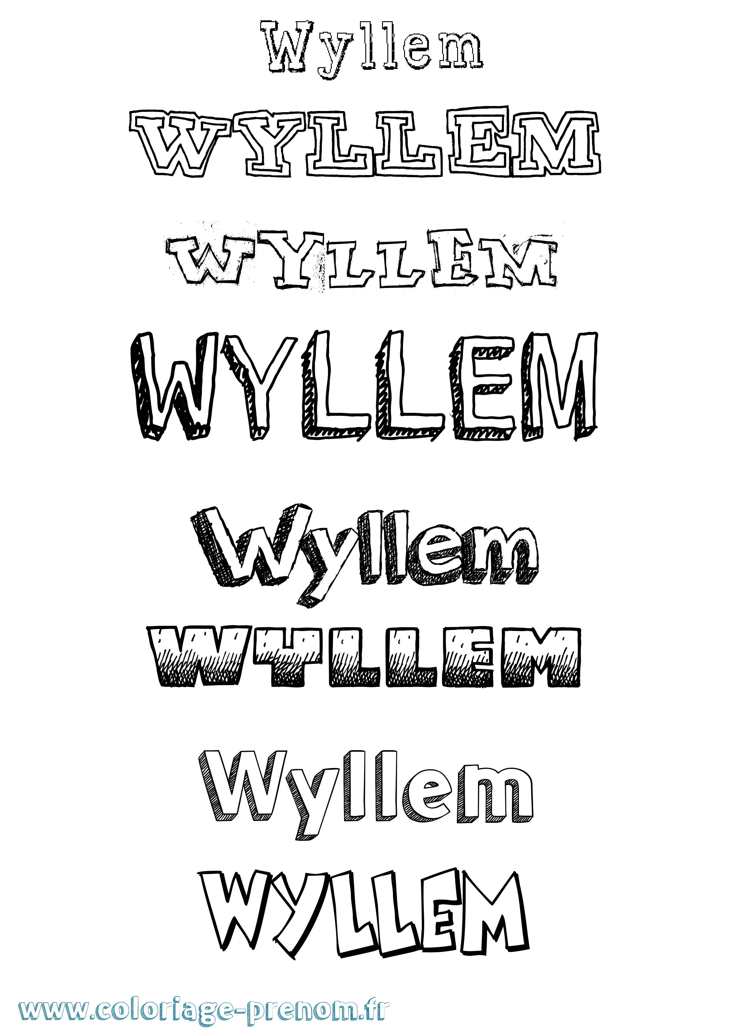 Coloriage Wyllem Dessiné Coloriage prénom Wyllem Dessiné