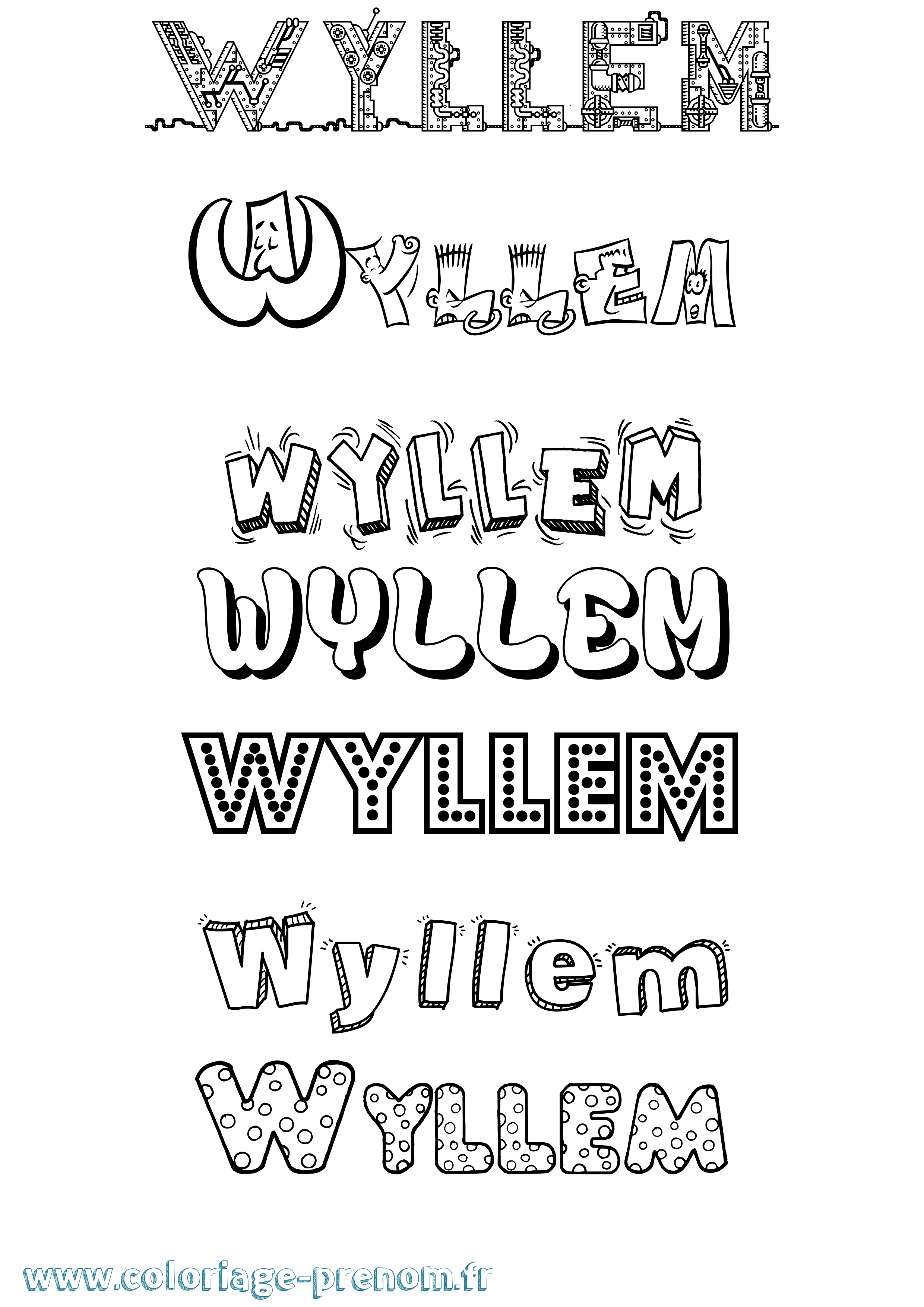 Coloriage Wyllem Fun Coloriage prénom Wyllem Fun