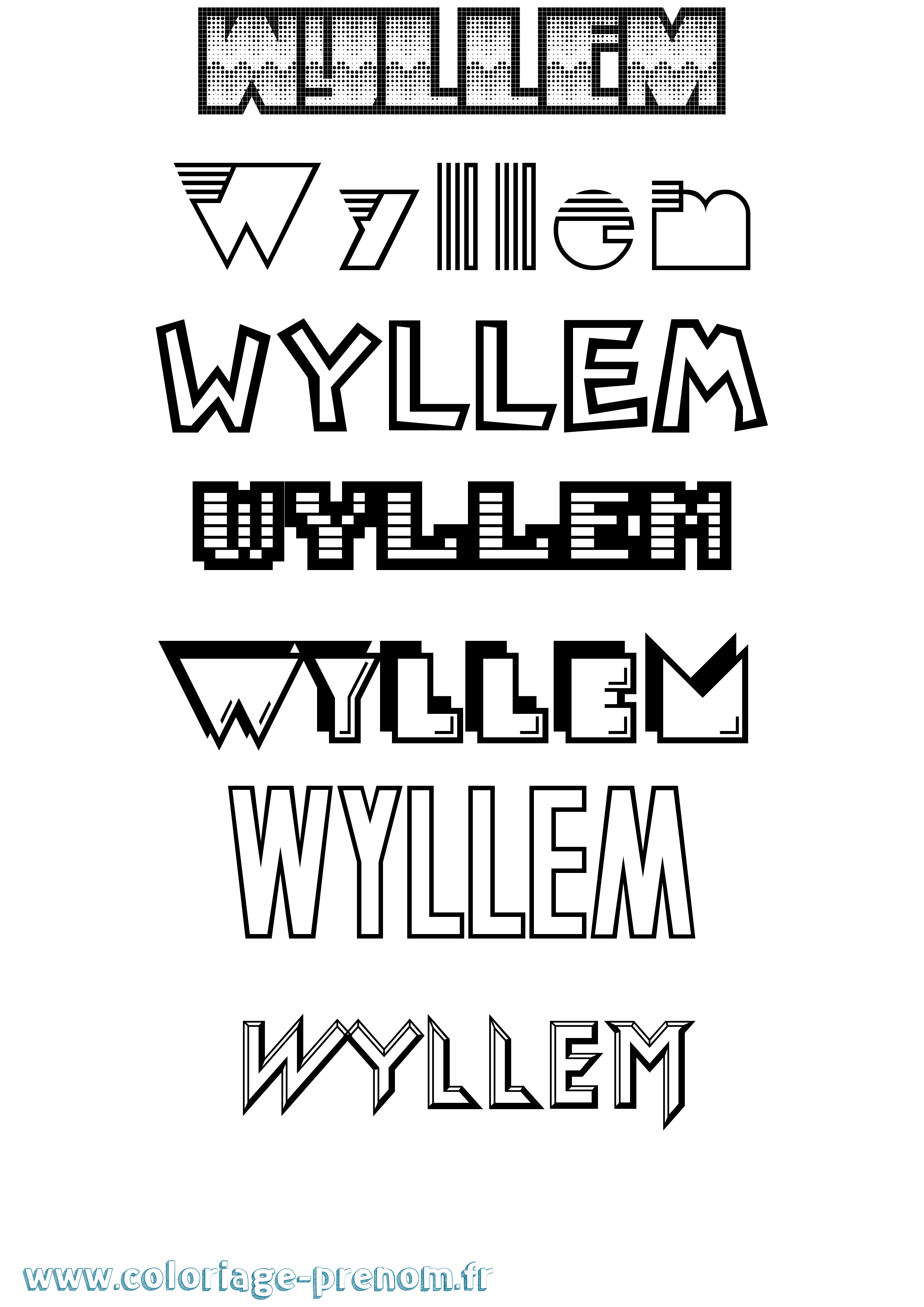 Coloriage Wyllem Jeux Vidéos Coloriage prénom Wyllem Jeux Vidéos