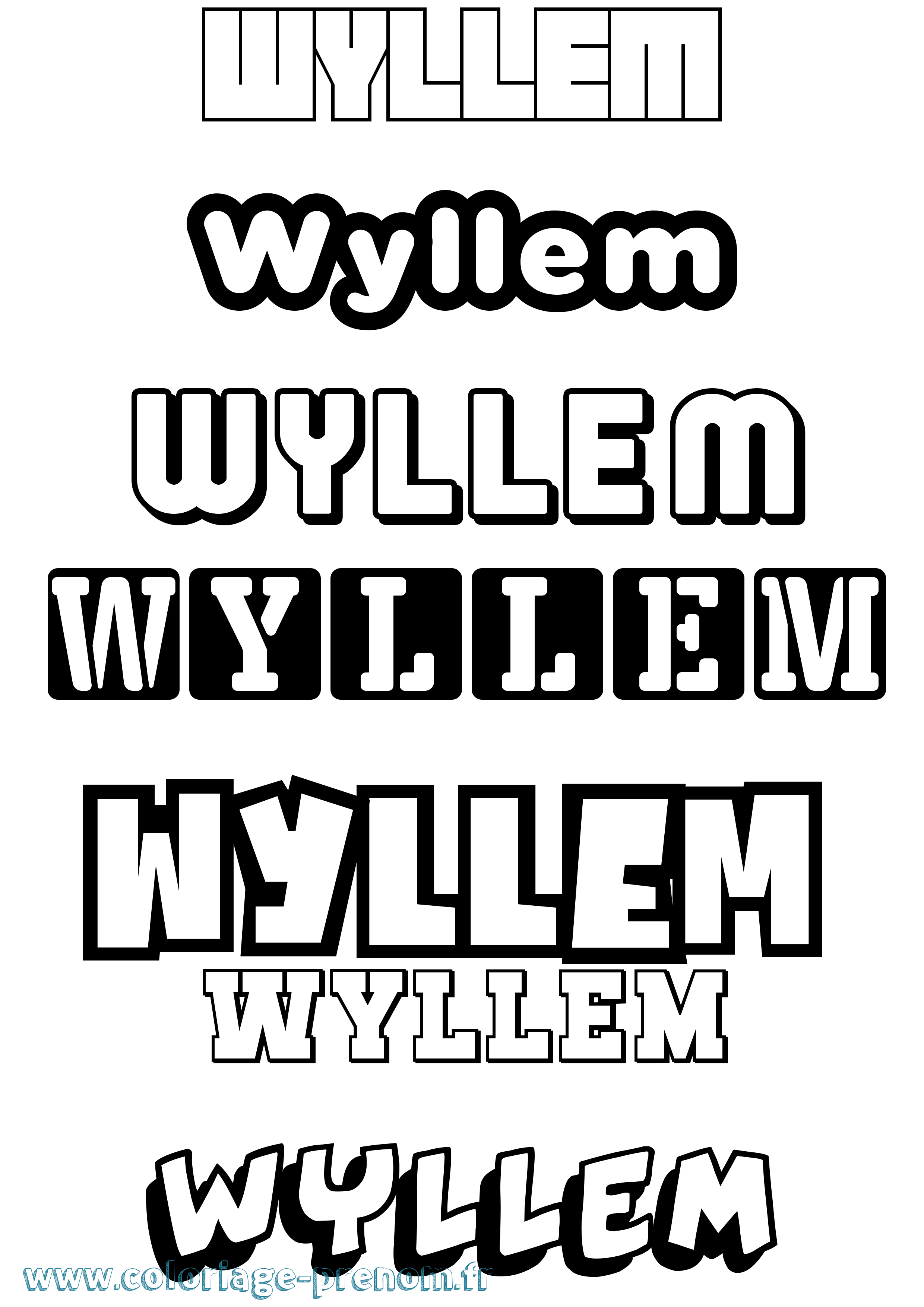 Coloriage Wyllem Simple Coloriage prénom Wyllem Simple