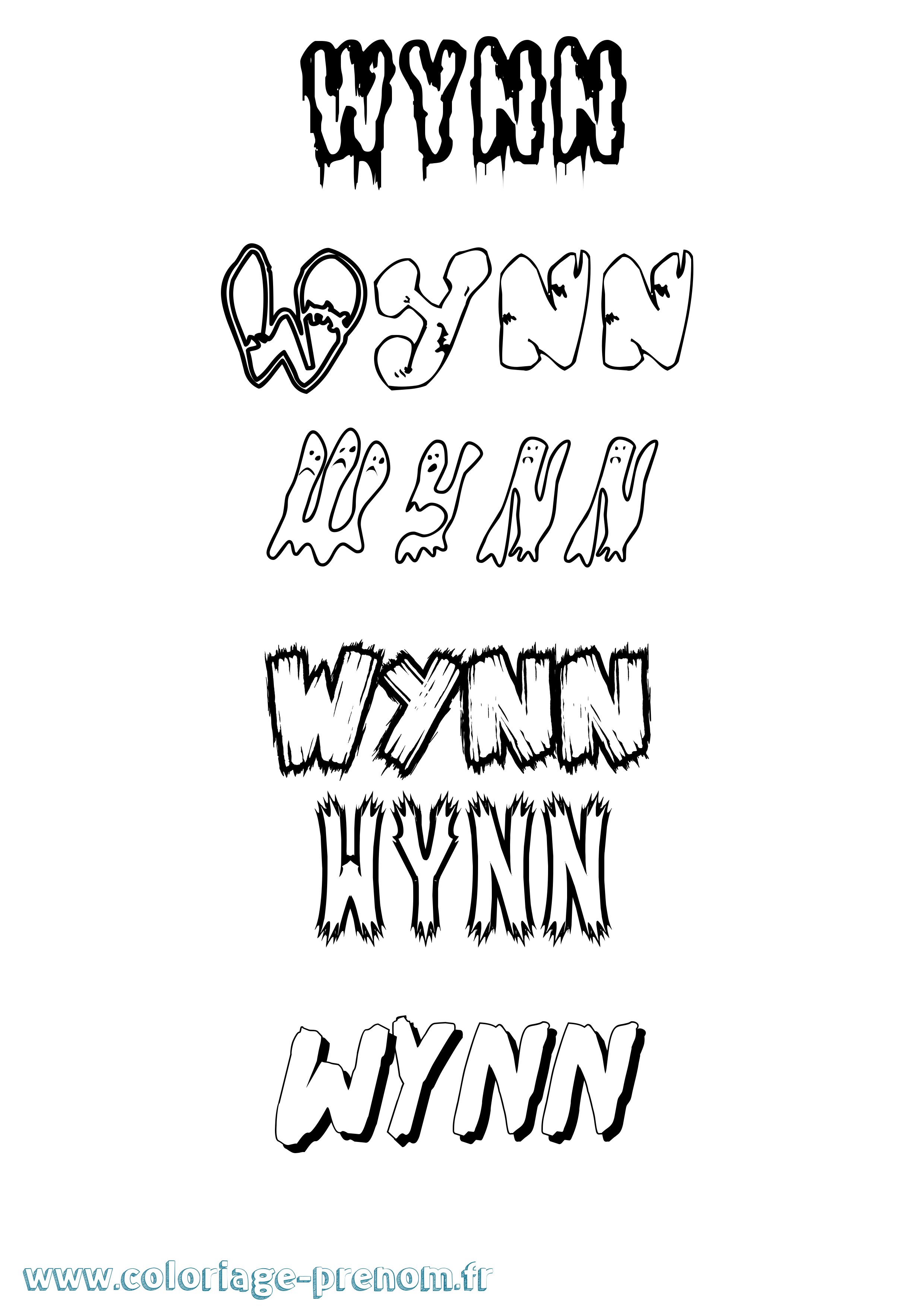 Coloriage Wynn Frisson Coloriage prénom Wynn Frisson