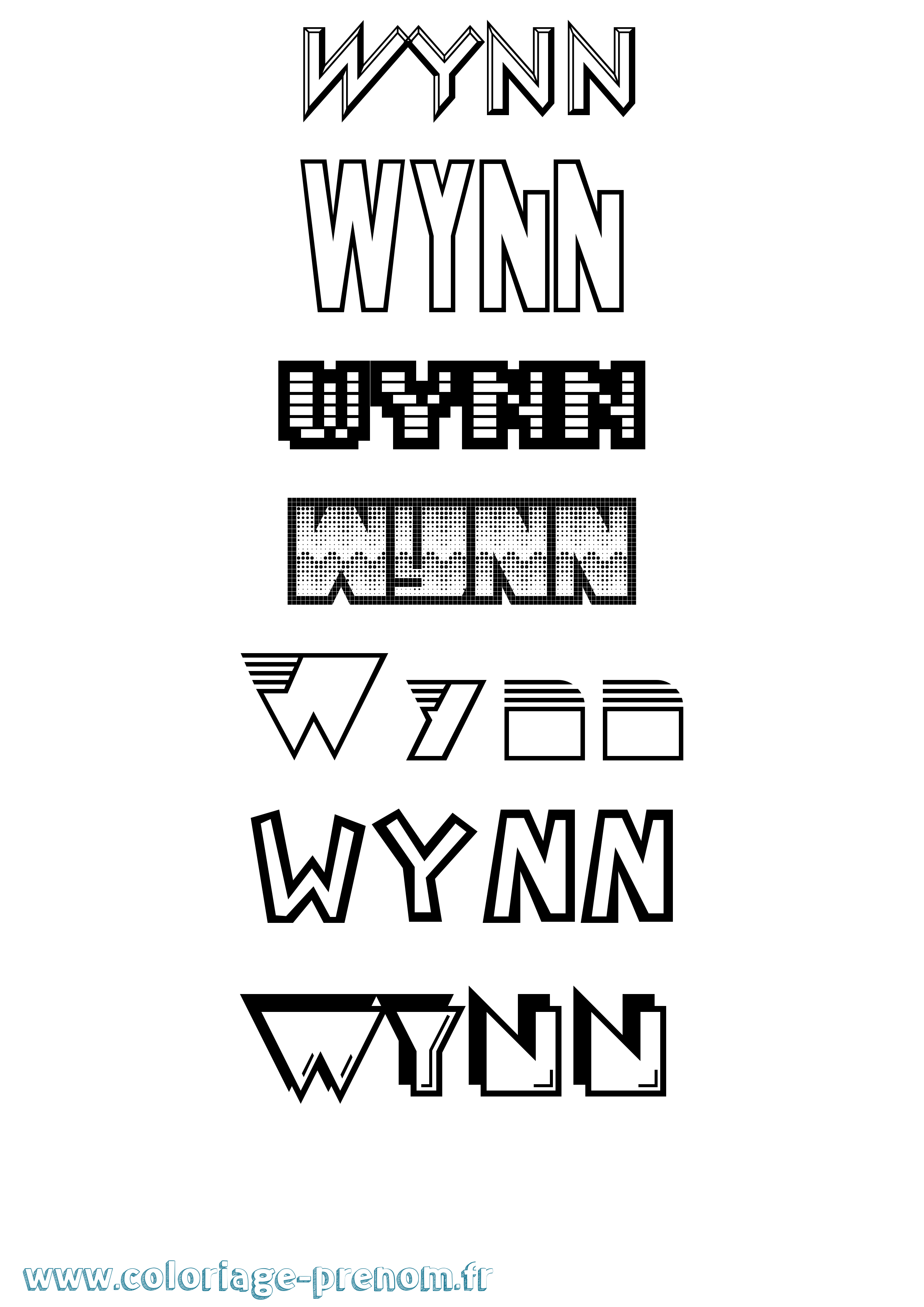 Coloriage Wynn Jeux Vidéos Coloriage prénom Wynn Jeux Vidéos