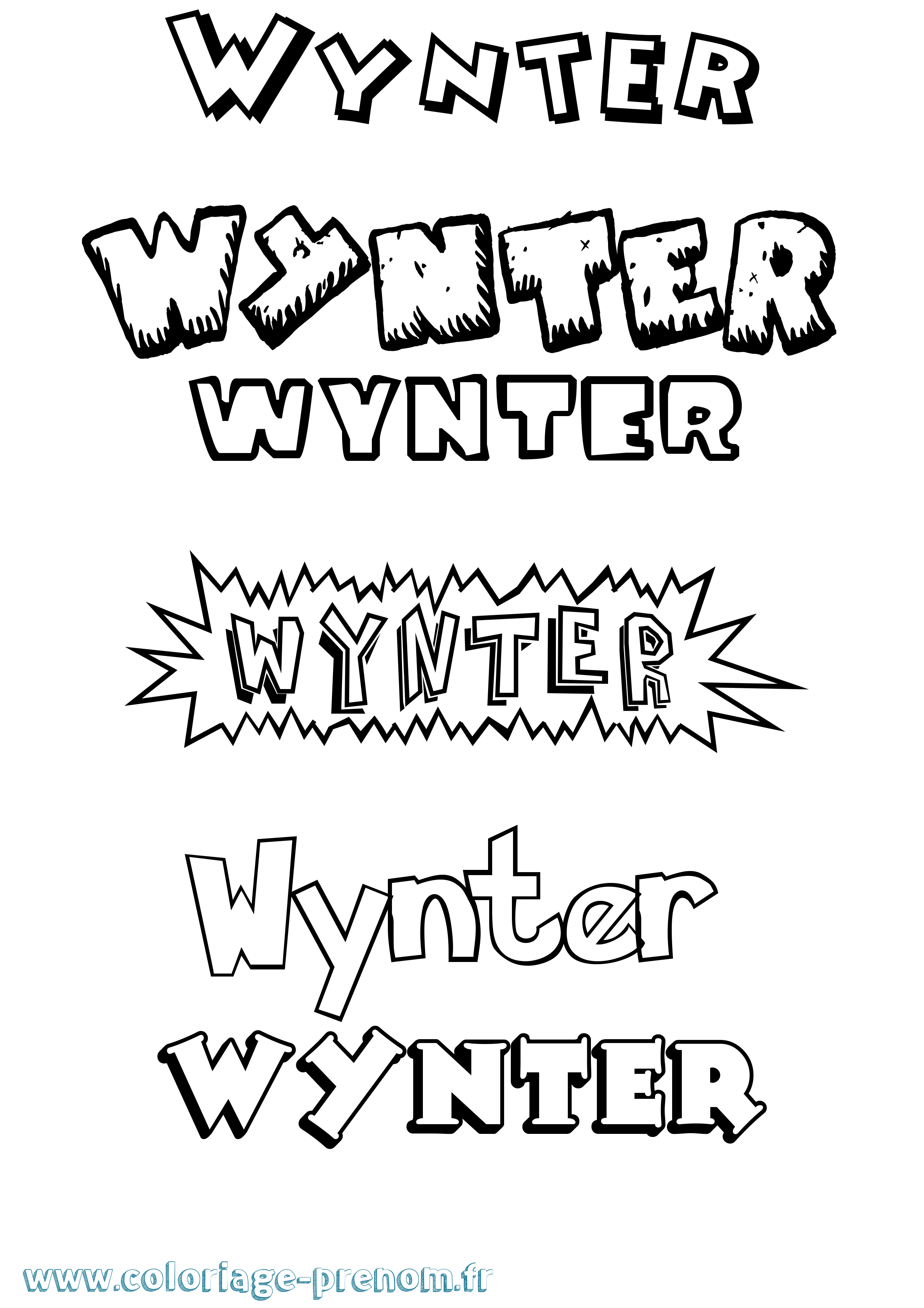 Coloriage Wynter Dessin Animé Coloriage prénom Wynter Dessin Animé