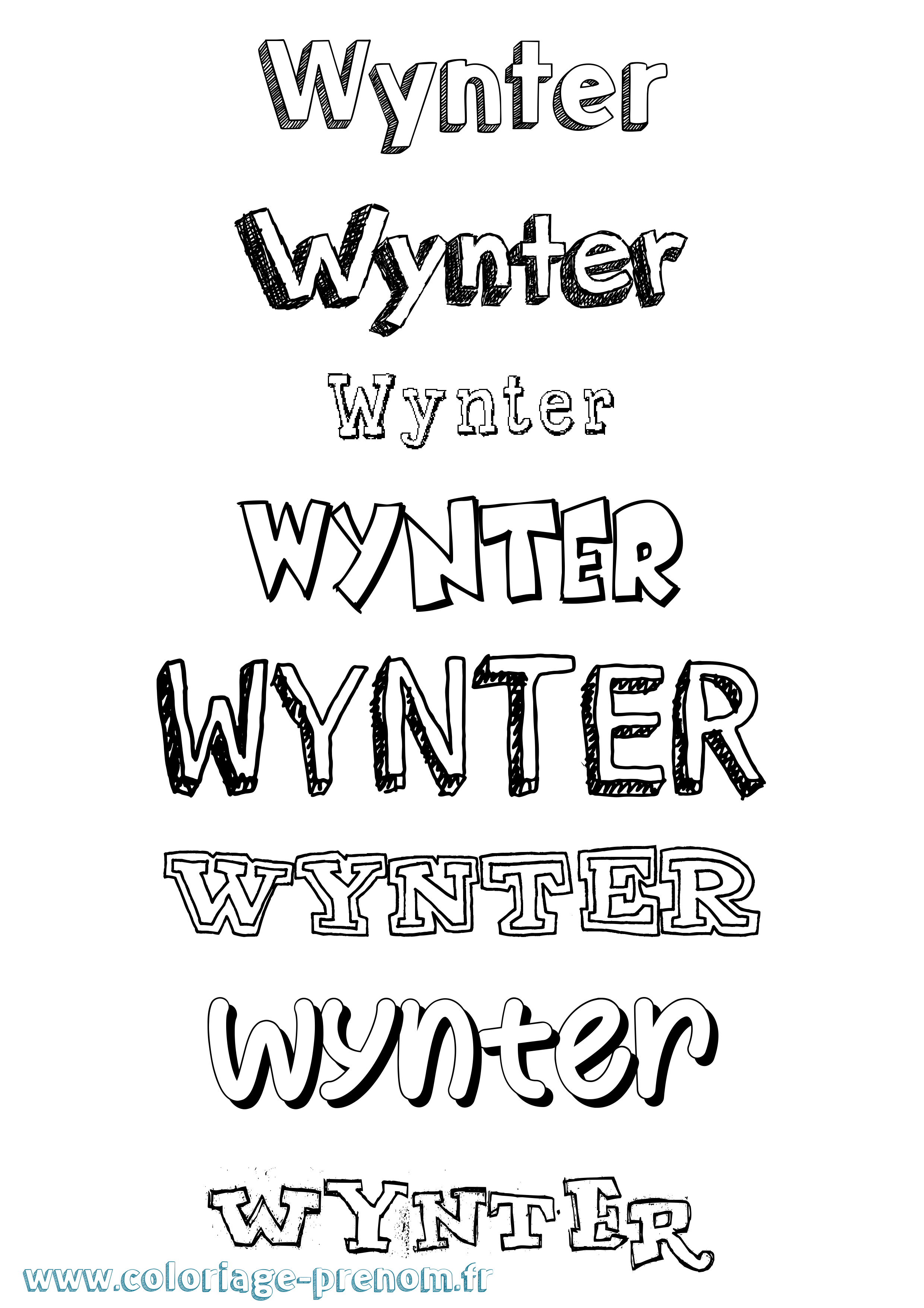 Coloriage Wynter Dessiné Coloriage prénom Wynter Dessiné