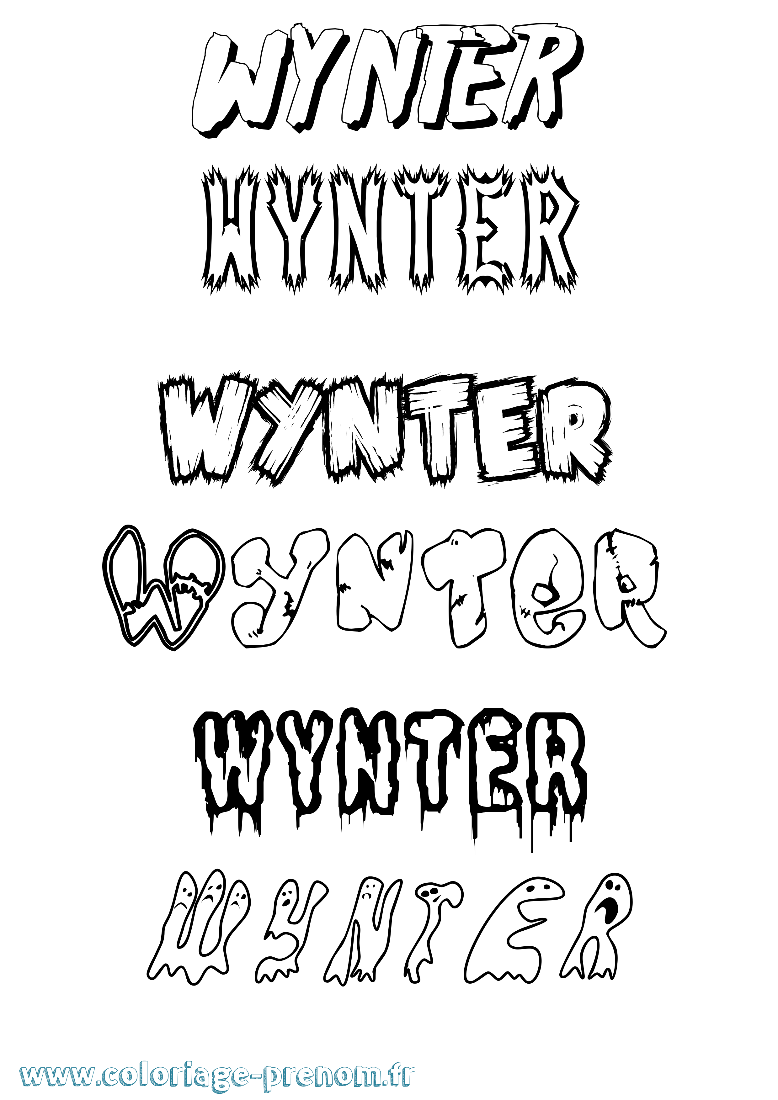 Coloriage Wynter Frisson Coloriage prénom Wynter Frisson