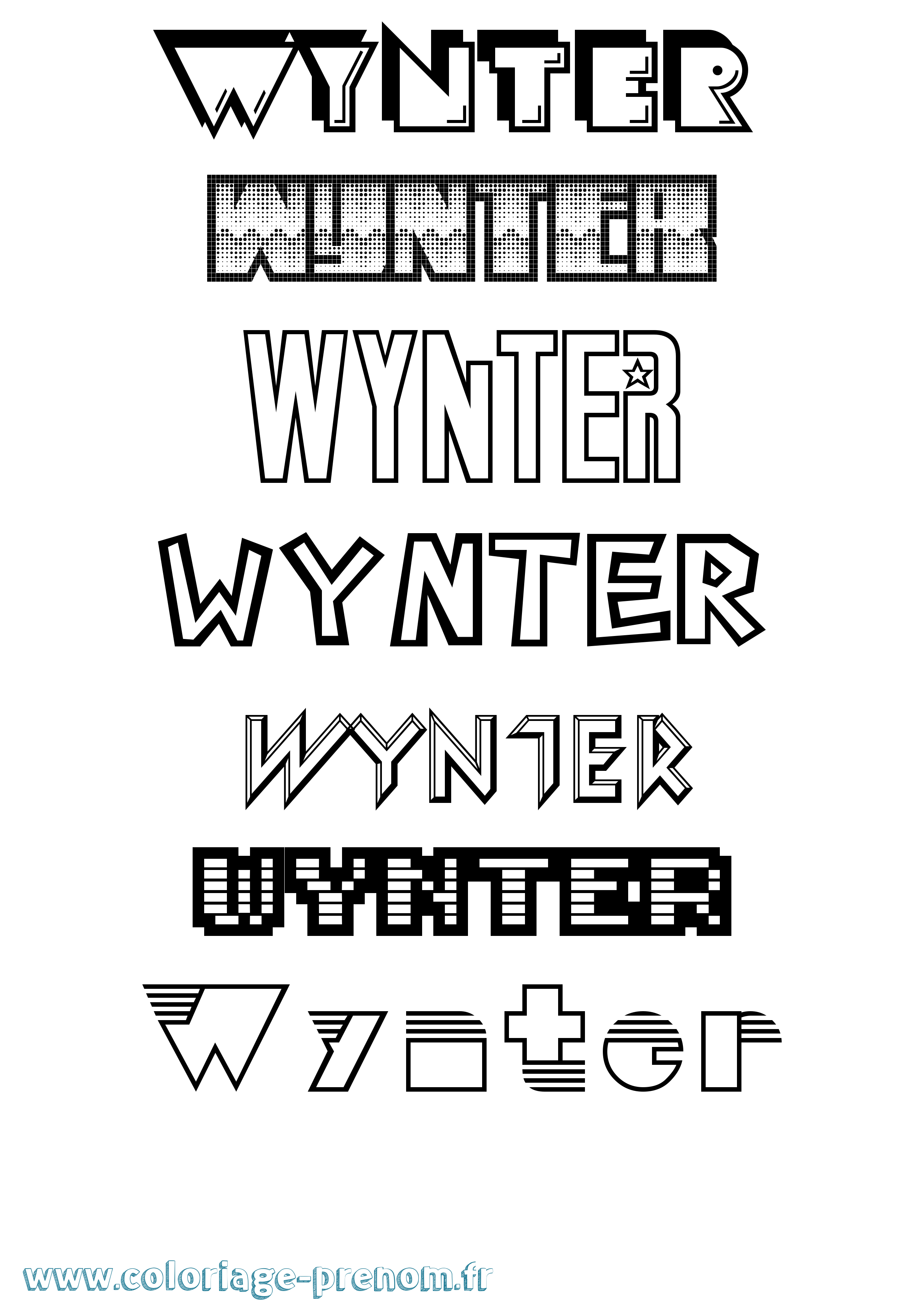 Coloriage Wynter Jeux Vidéos Coloriage prénom Wynter Jeux Vidéos