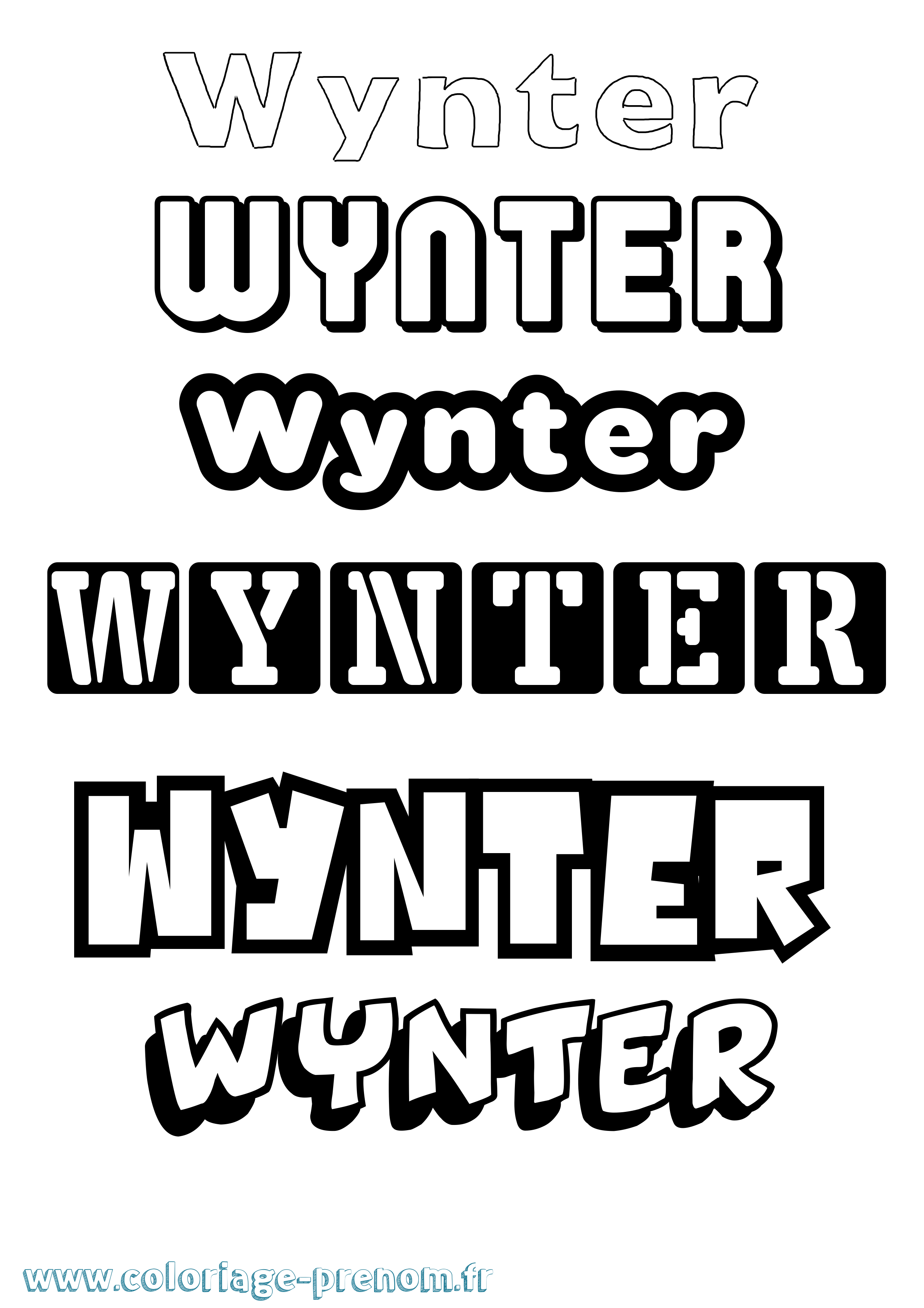 Coloriage Wynter Simple Coloriage prénom Wynter Simple
