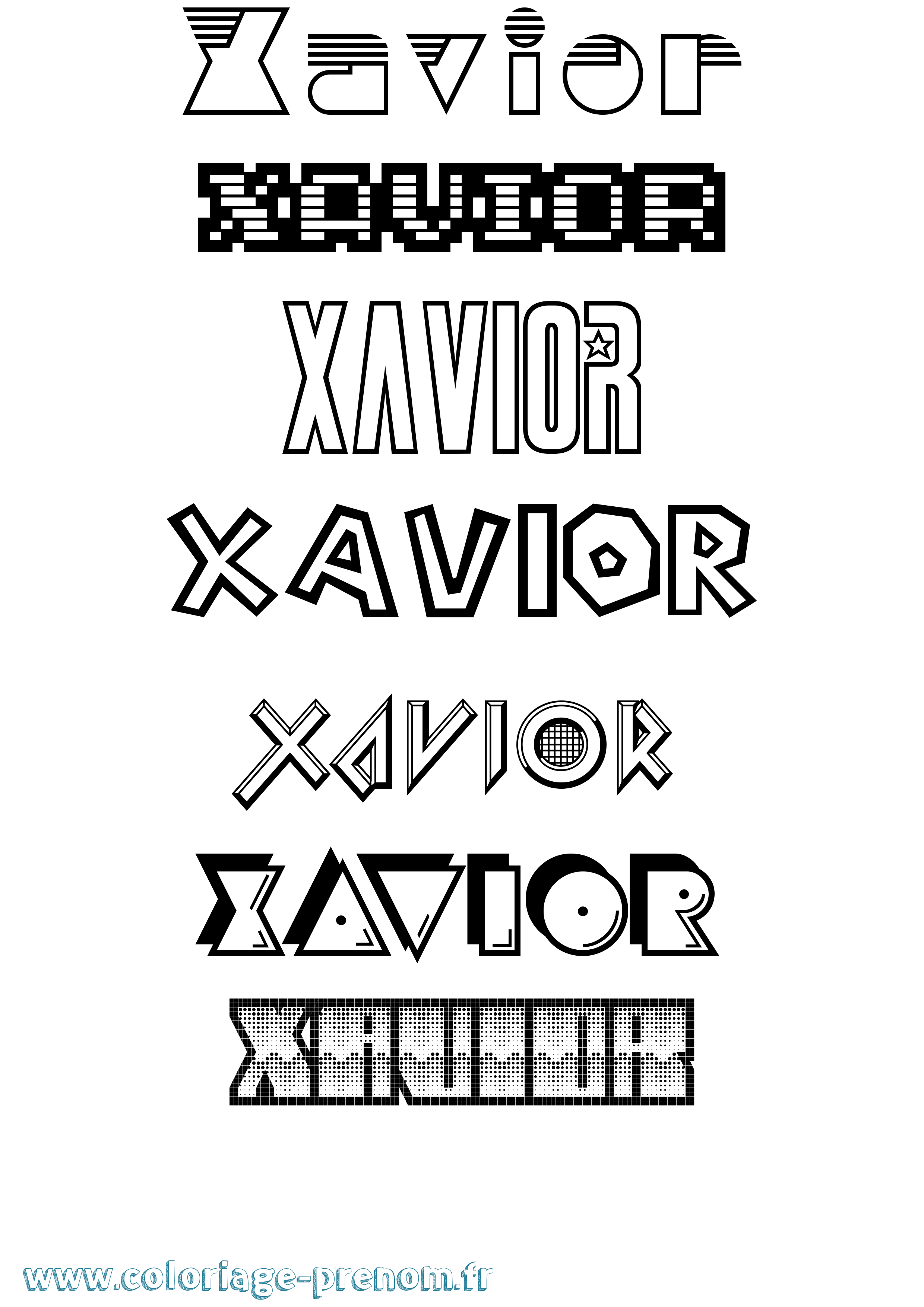 Coloriage Xavior Jeux Vidéos Coloriage prénom Xavior Jeux Vidéos