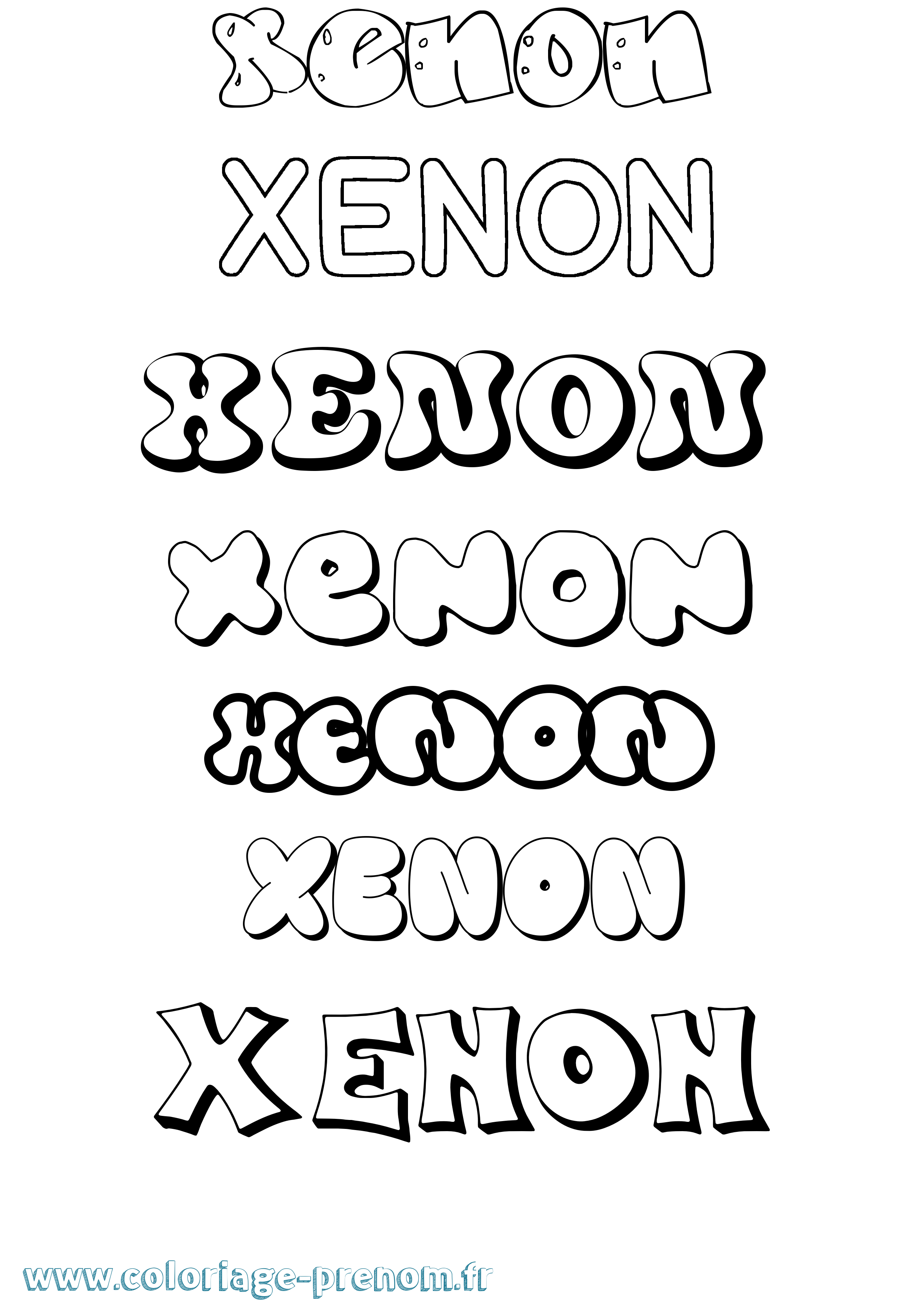 Coloriage Xenon Bubble Coloriage prénom Xenon Bubble