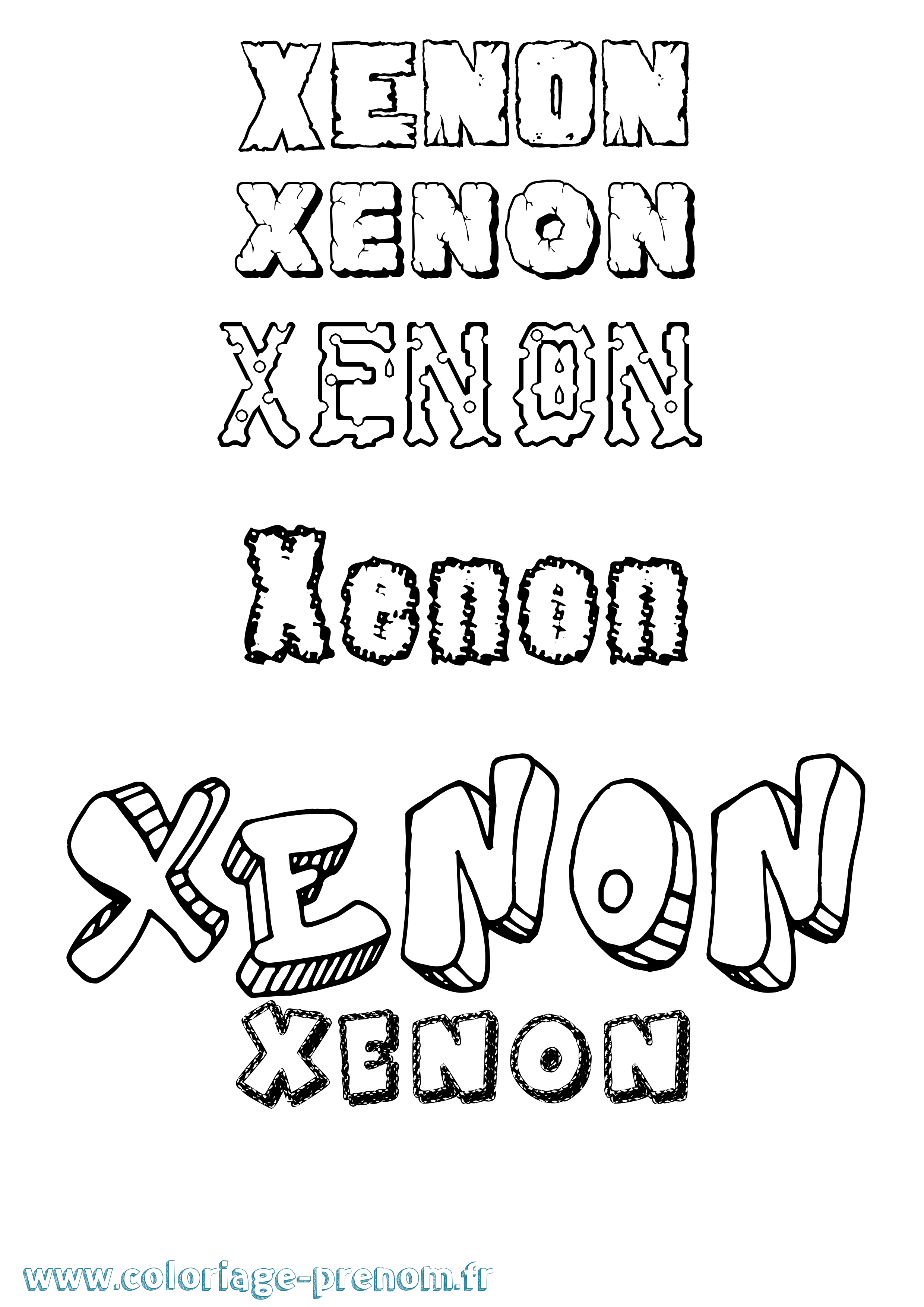 Coloriage Xenon Destructuré Coloriage prénom Xenon Destructuré
