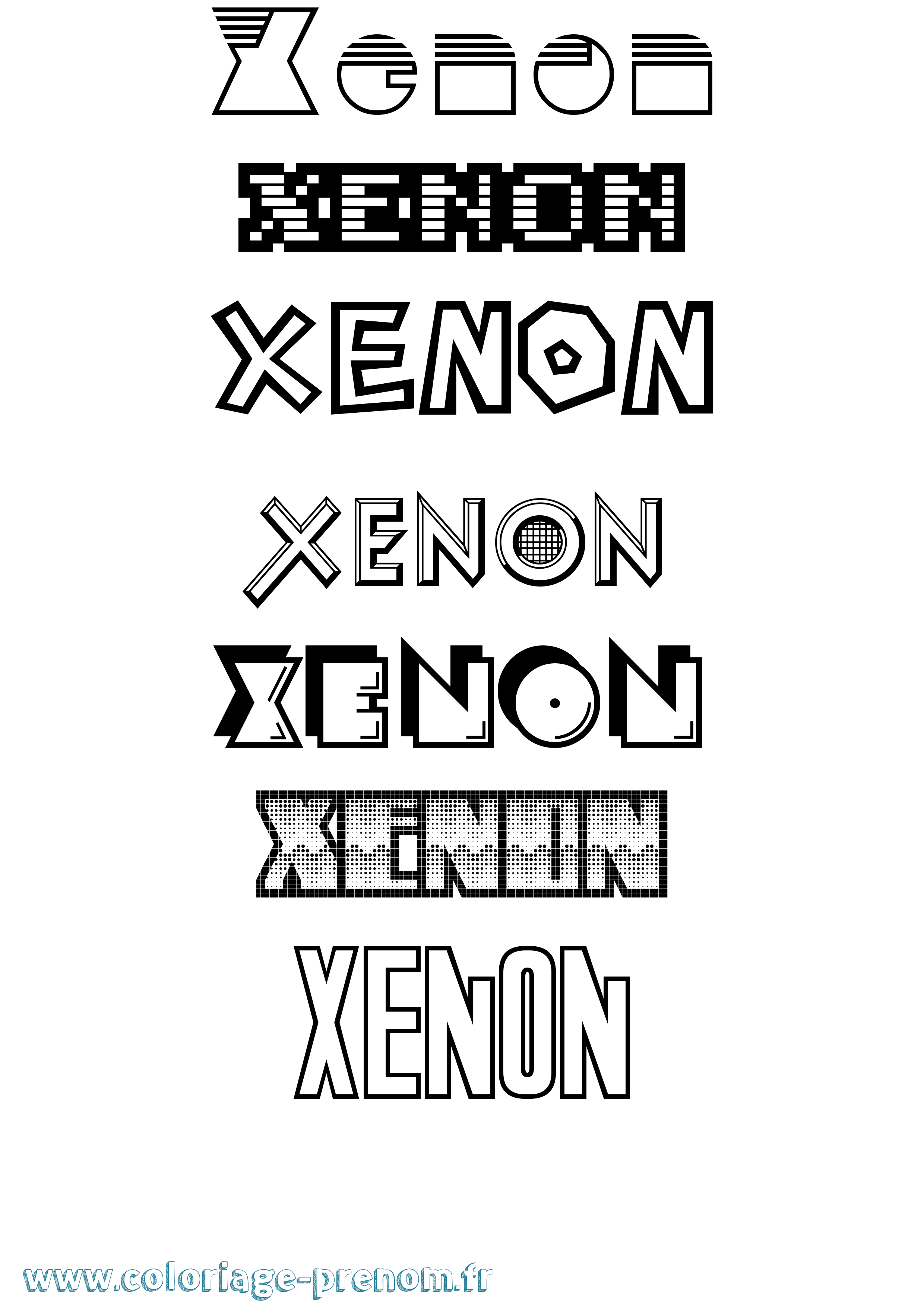 Coloriage Xenon Jeux Vidéos Coloriage prénom Xenon Jeux Vidéos