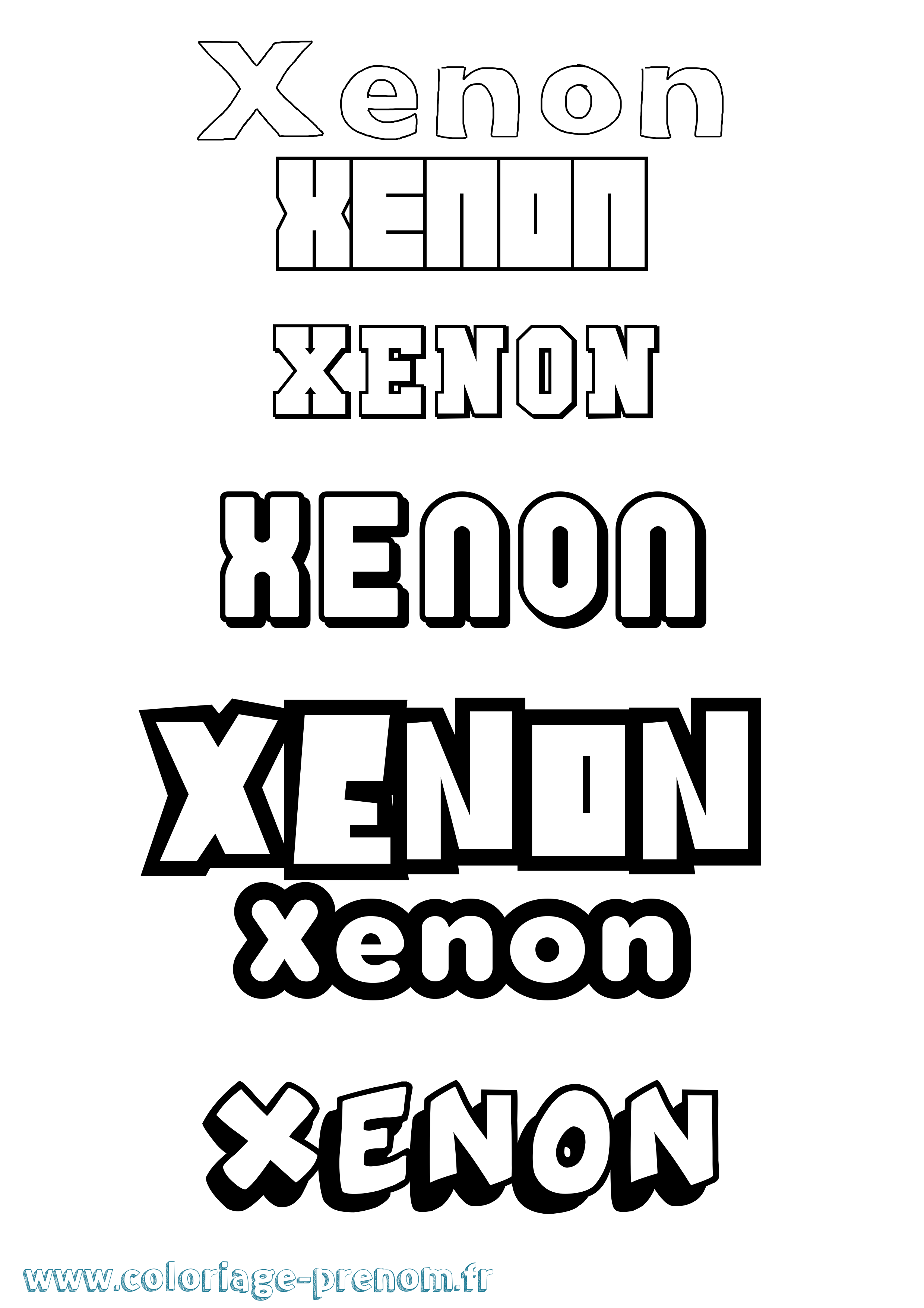 Coloriage Xenon Simple Coloriage prénom Xenon Simple