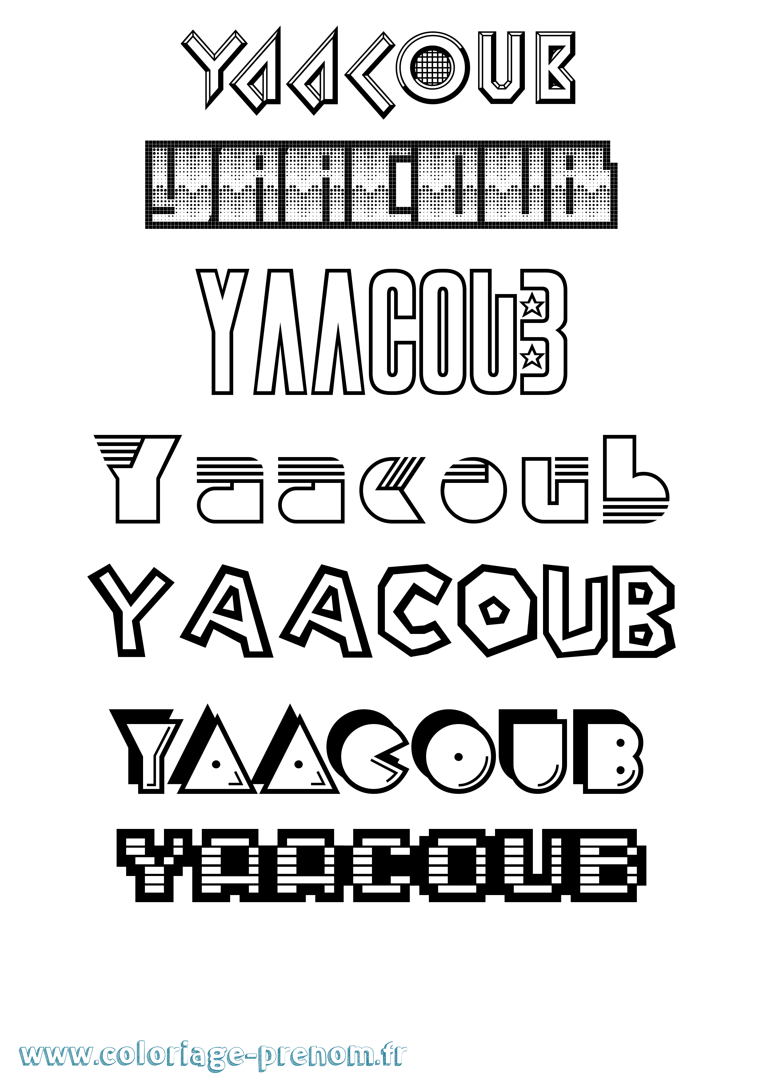 Coloriage Yaacoub Jeux Vidéos Coloriage prénom Yaacoub Jeux Vidéos