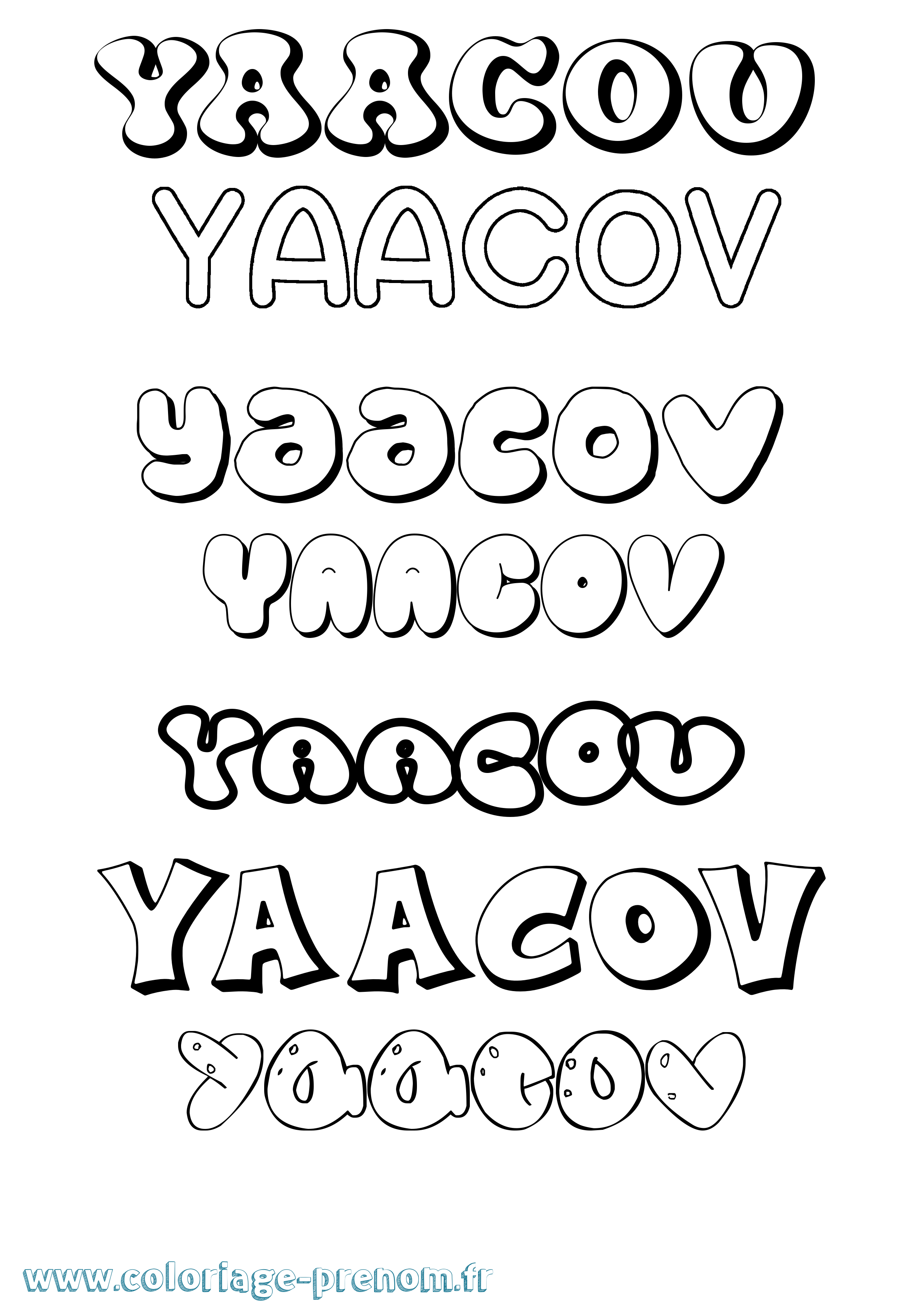 Coloriage Yaacov Bubble Coloriage prénom Yaacov Bubble