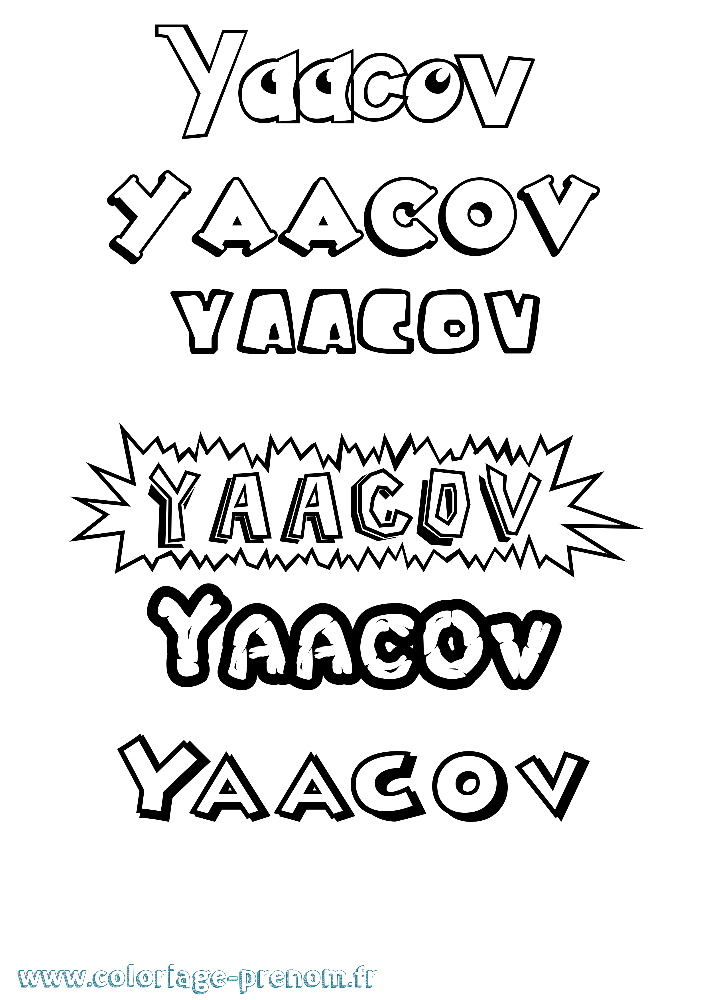 Coloriage Yaacov Dessin Animé Coloriage prénom Yaacov Dessin Animé