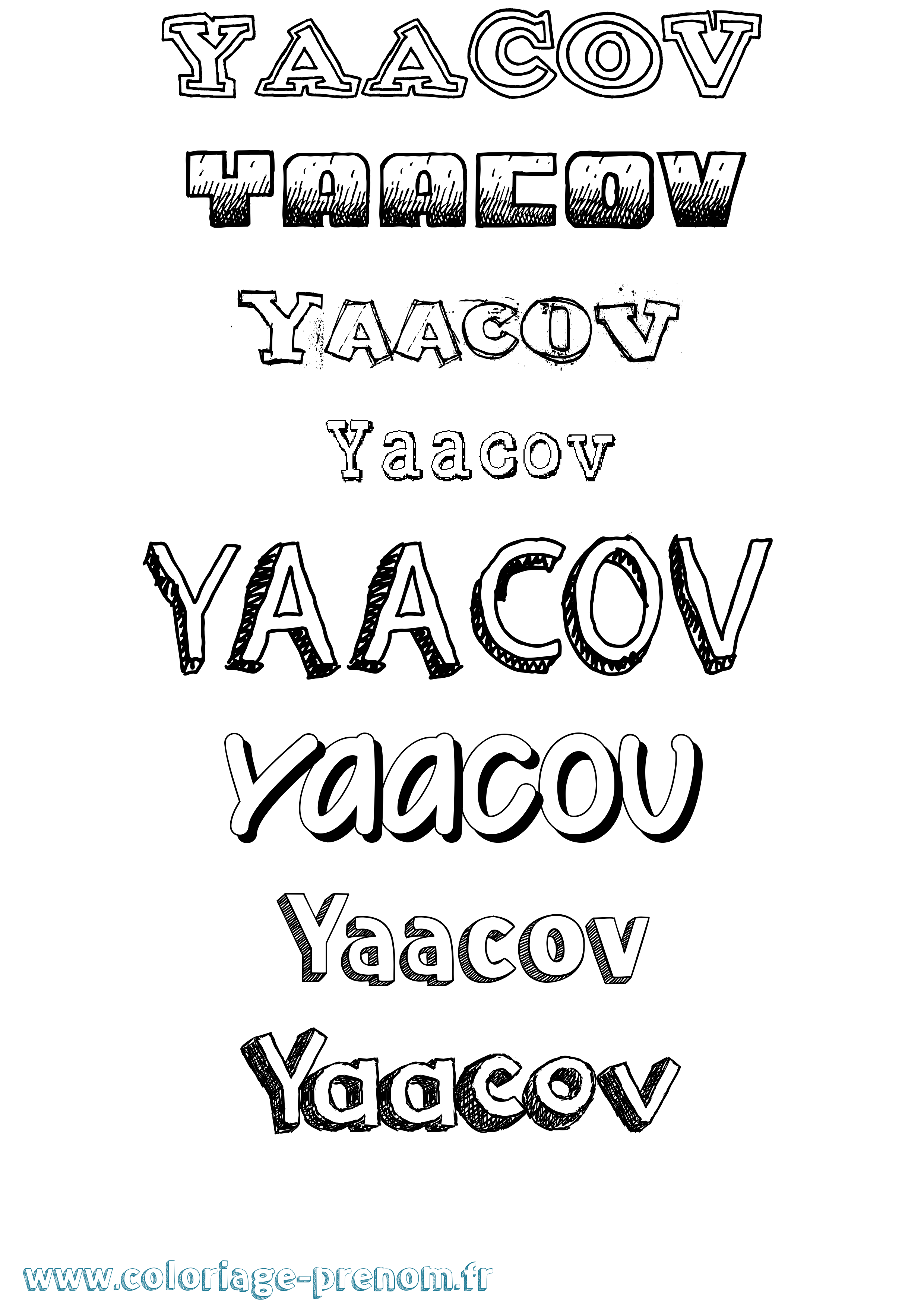 Coloriage Yaacov Dessiné Coloriage prénom Yaacov Dessiné