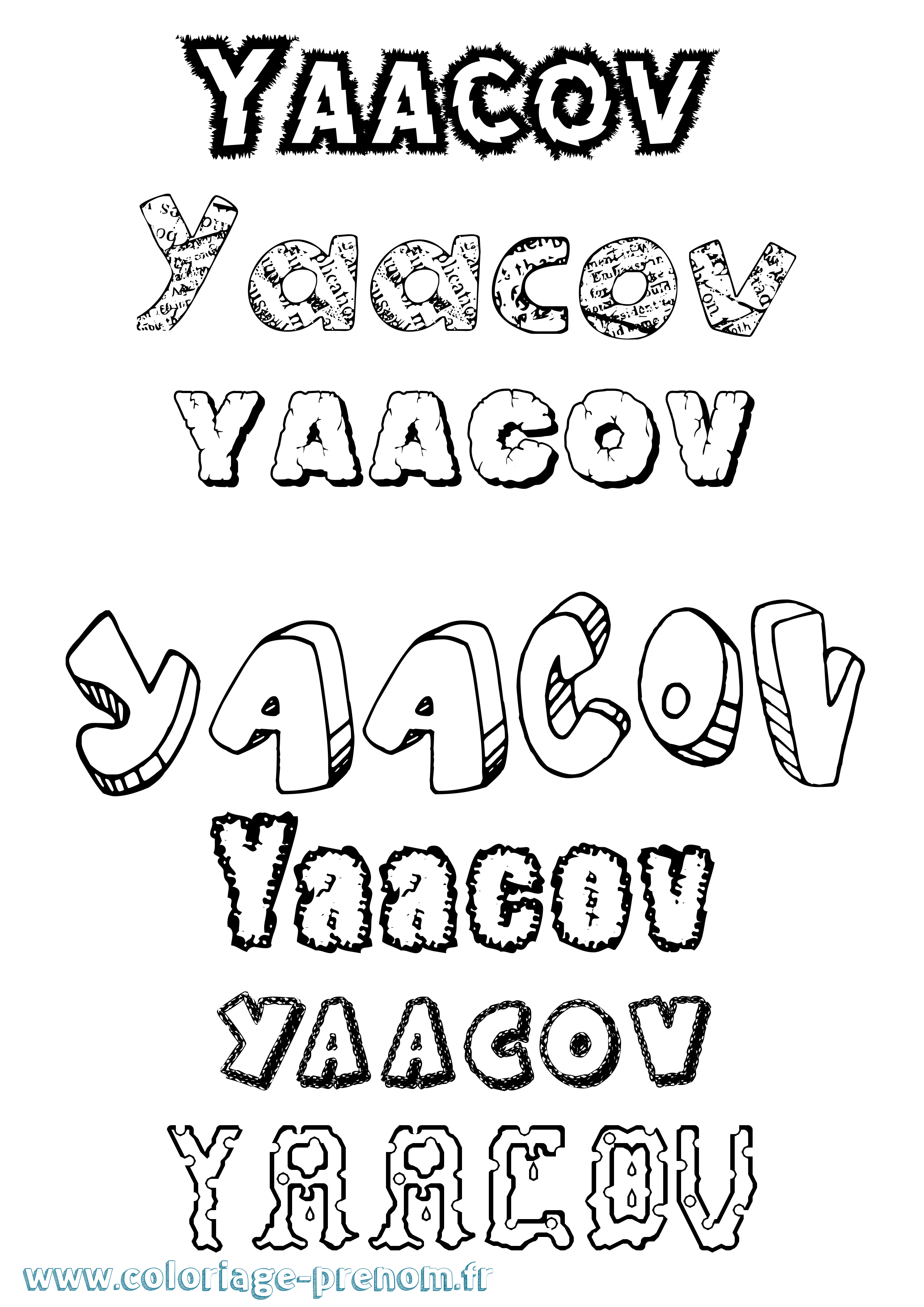 Coloriage Yaacov Destructuré Coloriage prénom Yaacov Destructuré