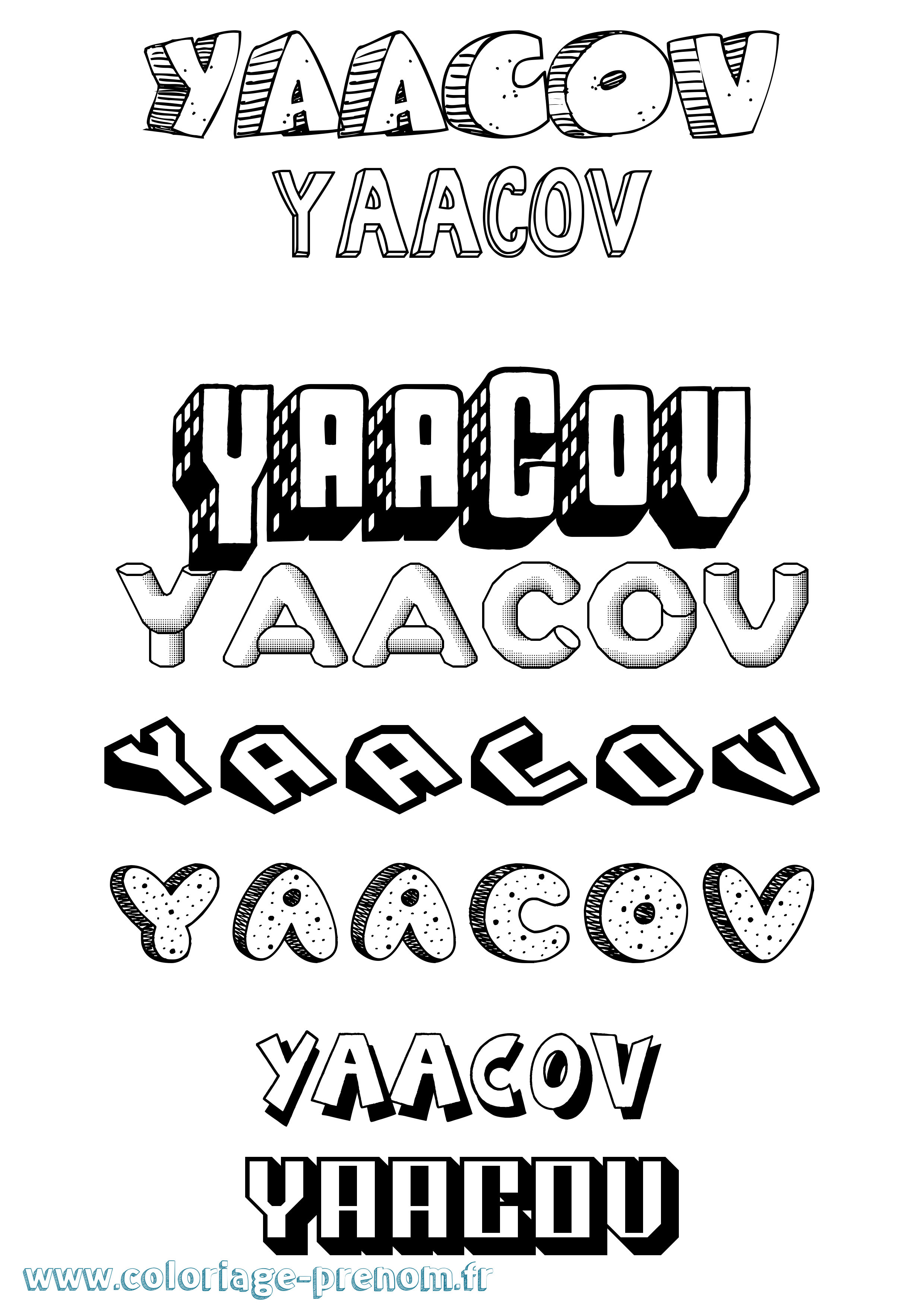 Coloriage Yaacov Effet 3D Coloriage prénom Yaacov Effet 3D
