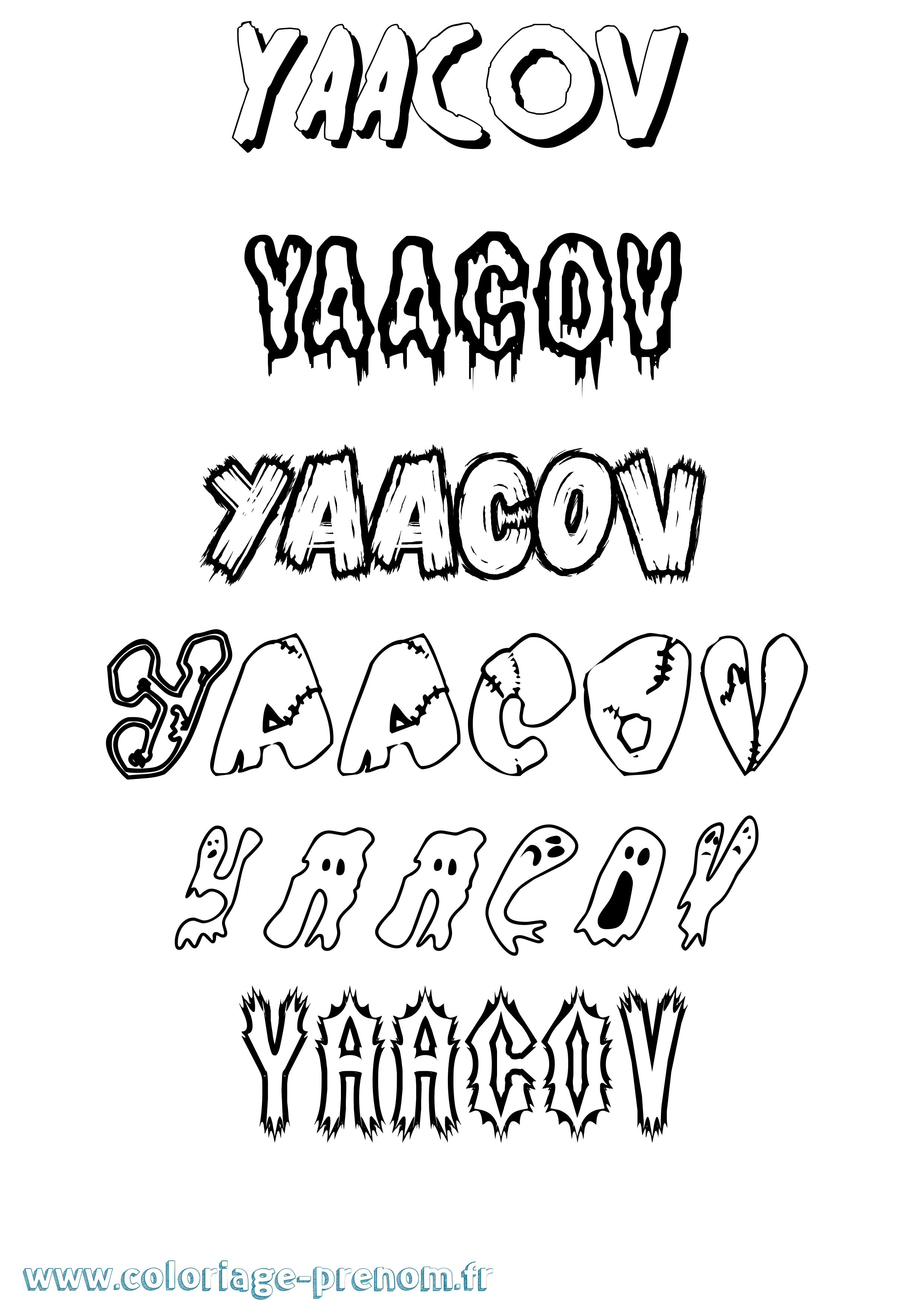 Coloriage Yaacov Frisson Coloriage prénom Yaacov Frisson