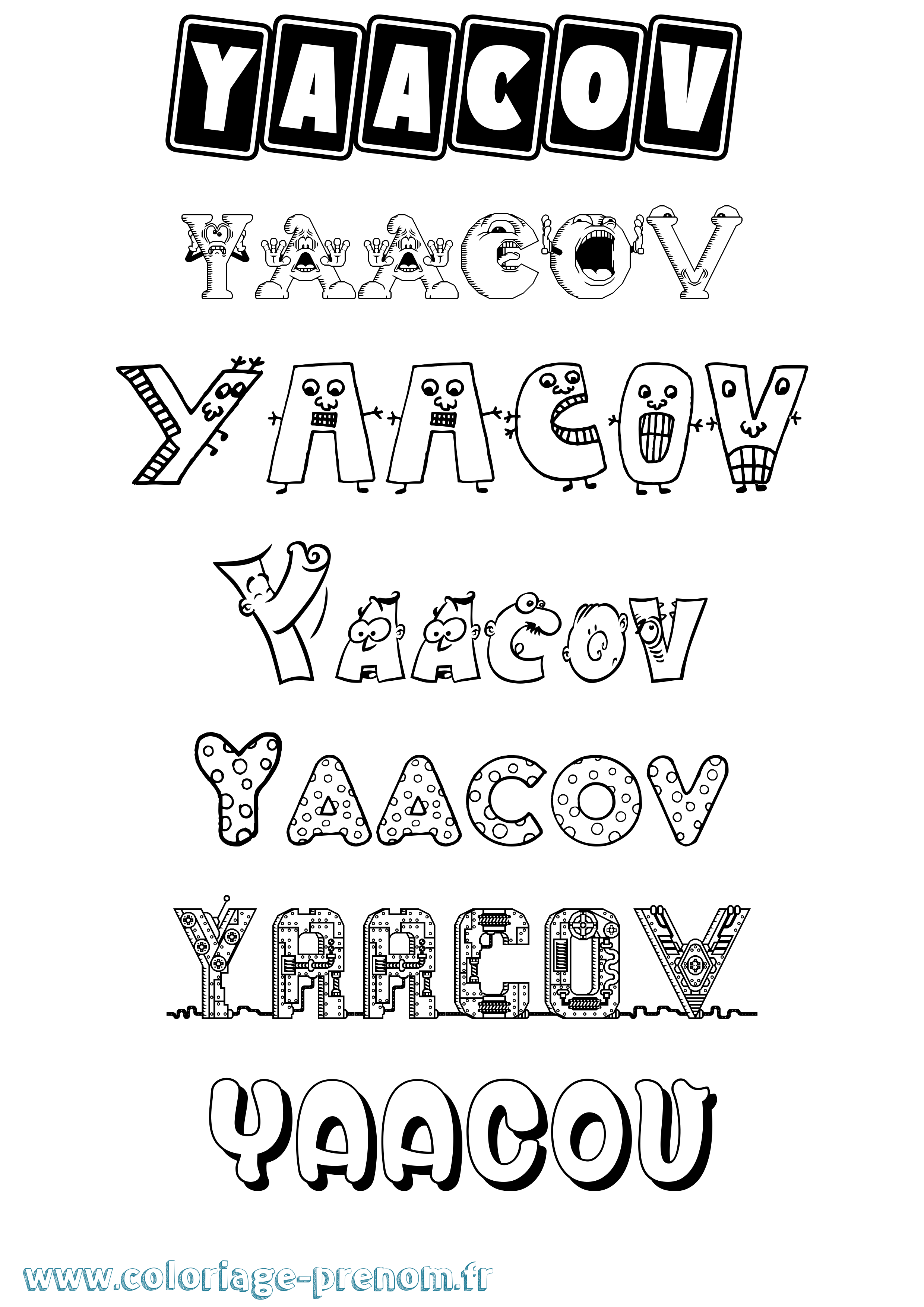 Coloriage Yaacov Fun Coloriage prénom Yaacov Fun
