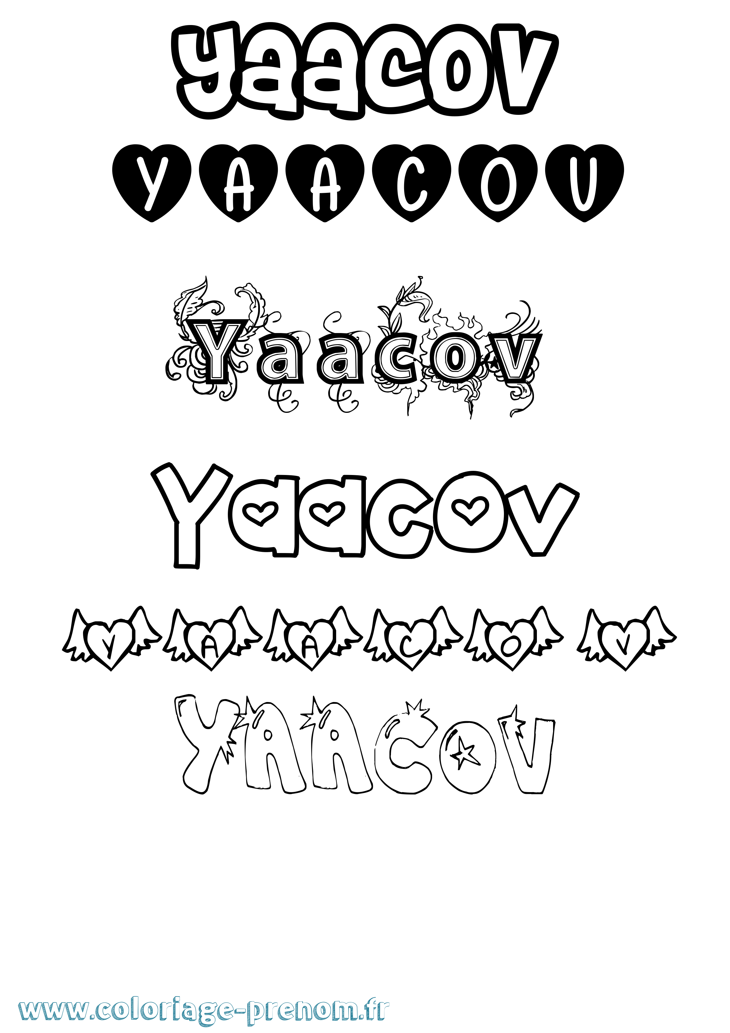 Coloriage Yaacov Girly Coloriage prénom Yaacov Girly