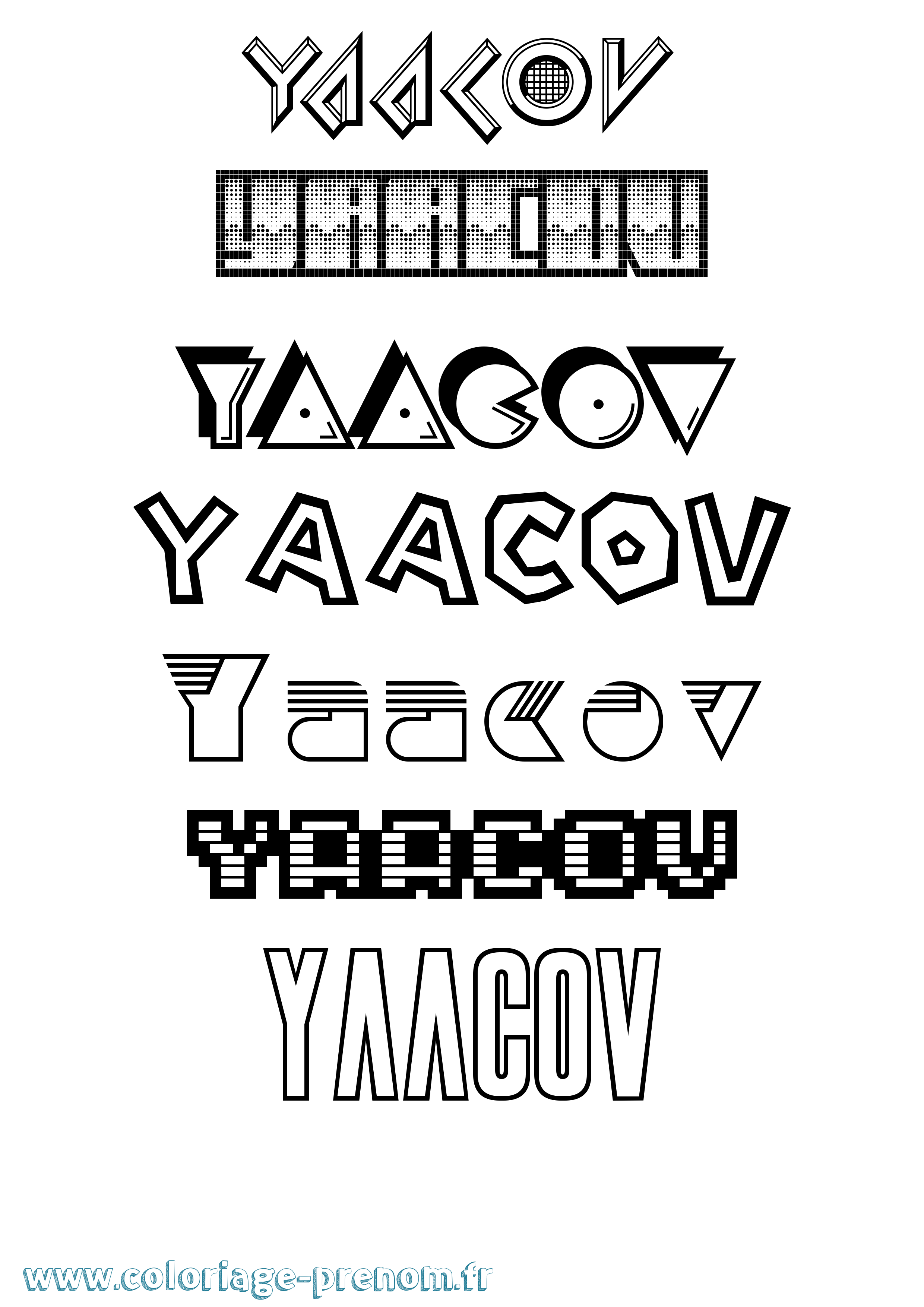 Coloriage Yaacov Jeux Vidéos Coloriage prénom Yaacov Jeux Vidéos