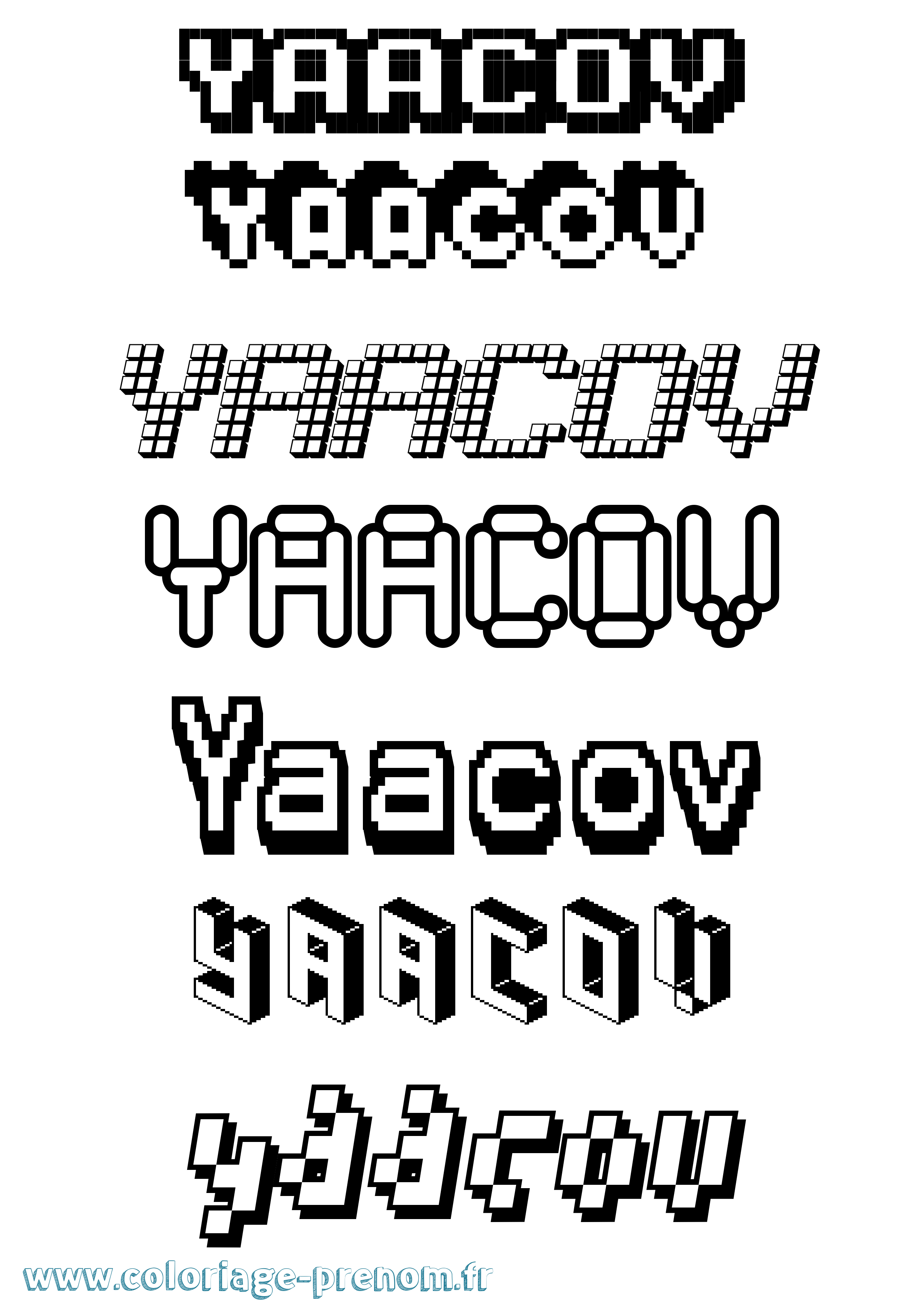 Coloriage Yaacov Pixel Coloriage prénom Yaacov Pixel