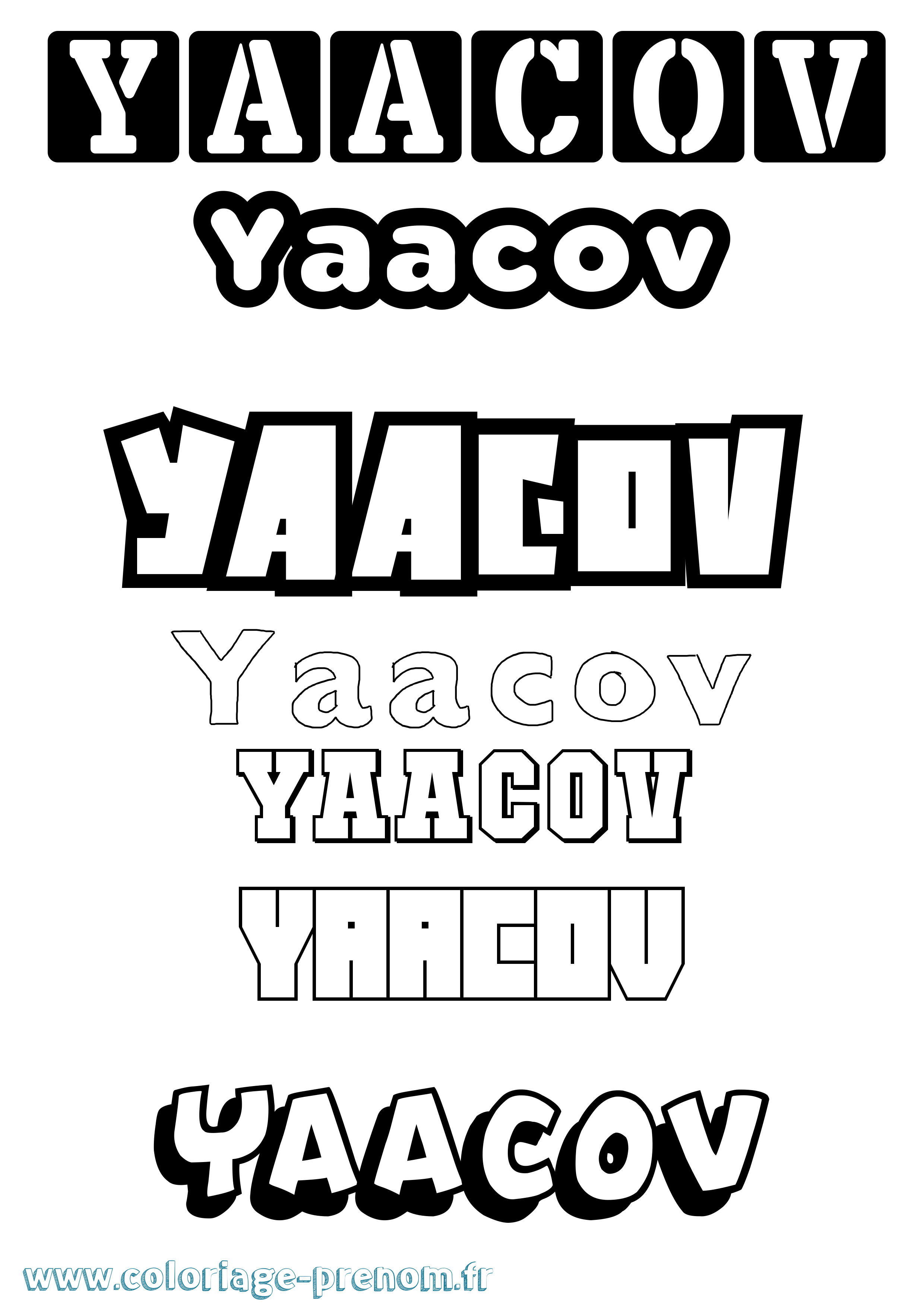 Coloriage Yaacov Simple Coloriage prénom Yaacov Simple