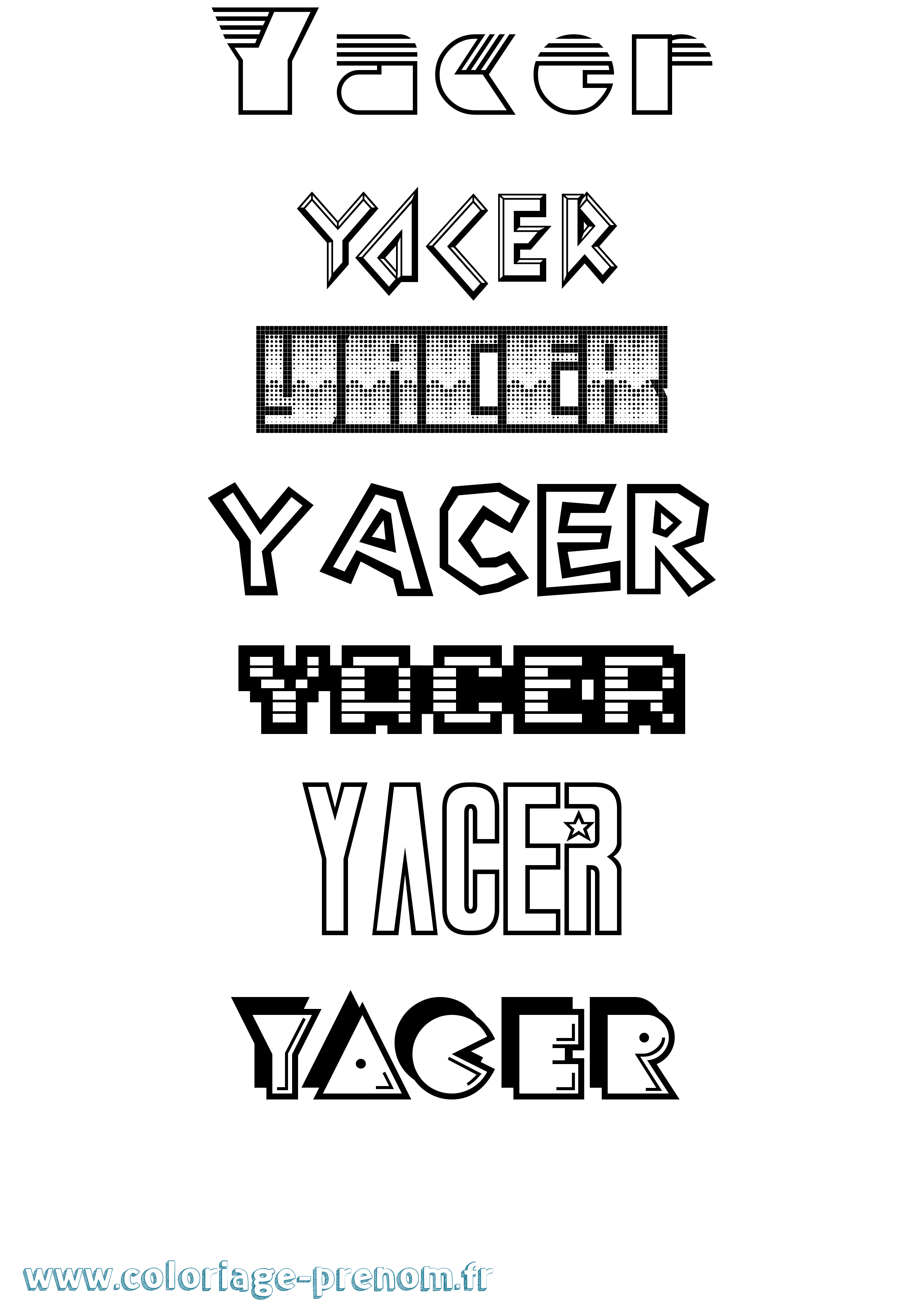 Coloriage Yacer Jeux Vidéos Coloriage prénom Yacer Jeux Vidéos