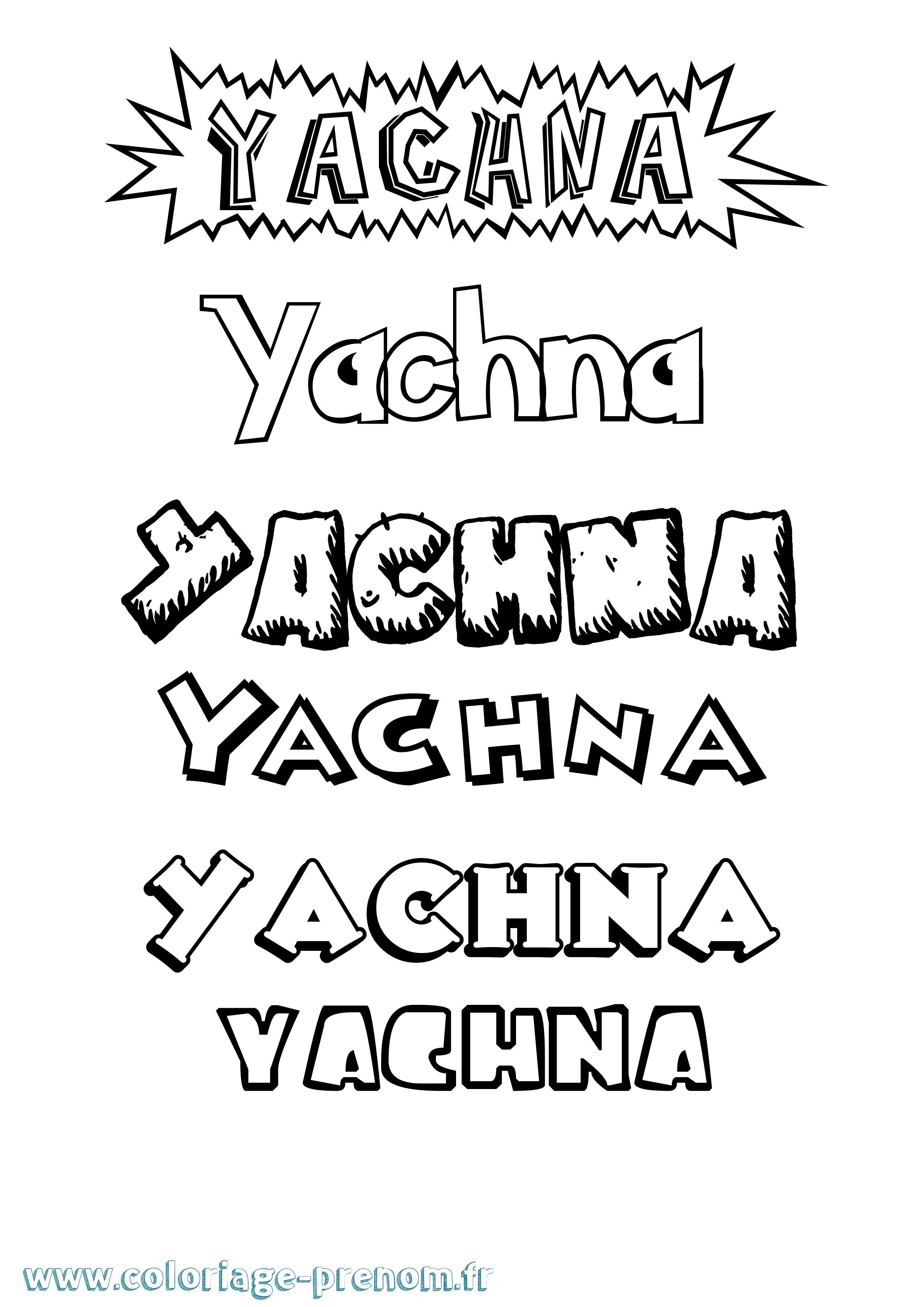 Coloriage Yachna Dessin Animé Coloriage prénom Yachna Dessin Animé
